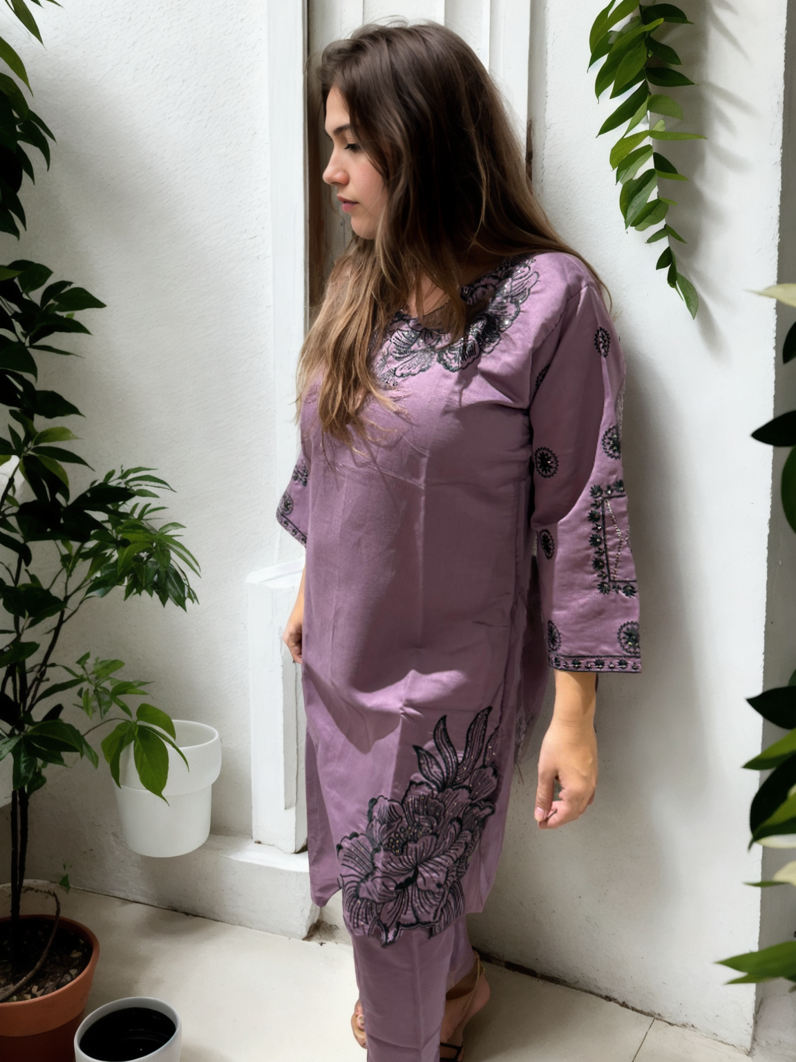 Elegant Floral Embroidered Coord Set (2 Colors | M to XXL)