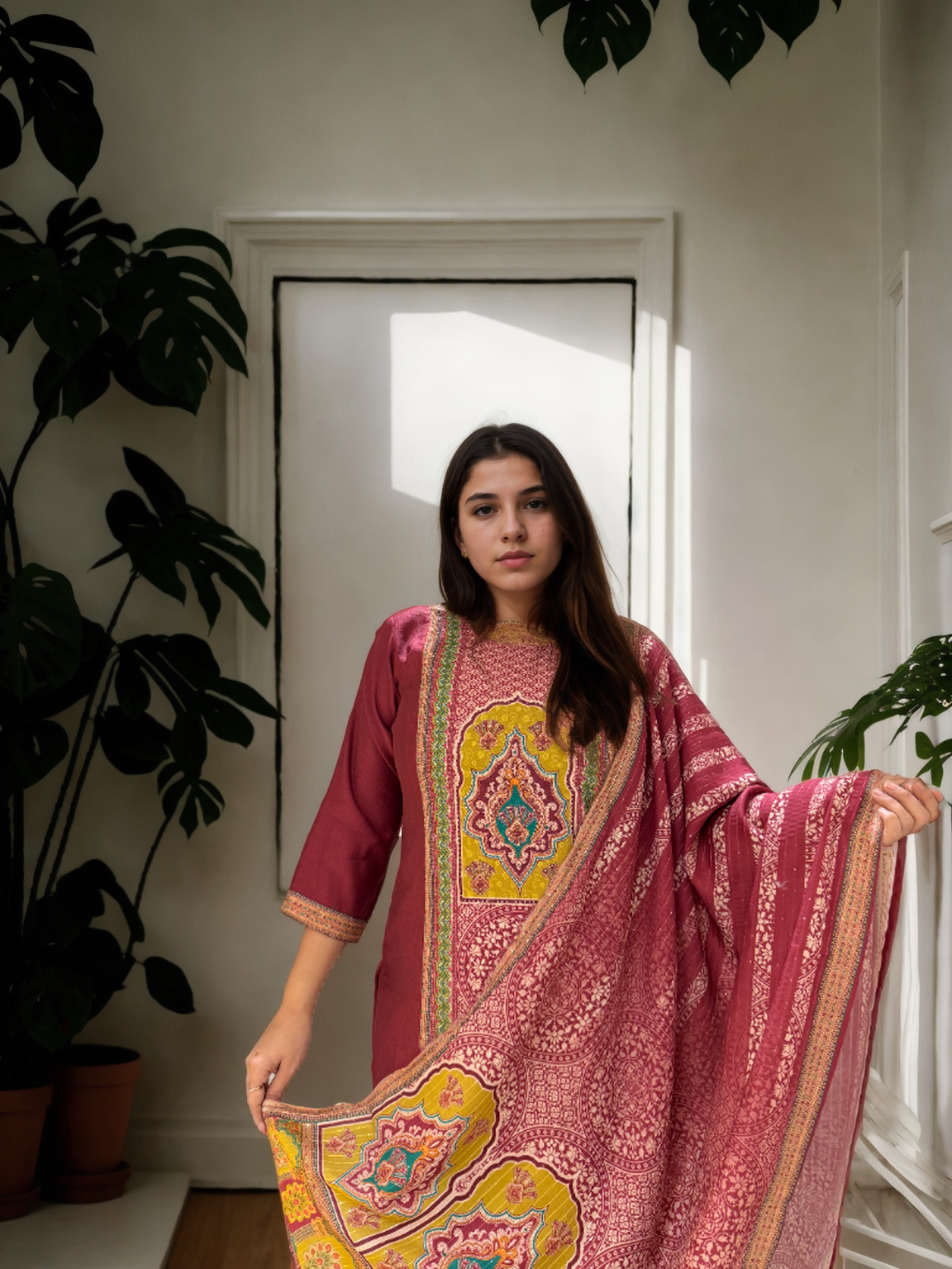 Bandhej Inspired Ethnic Print Suit Set