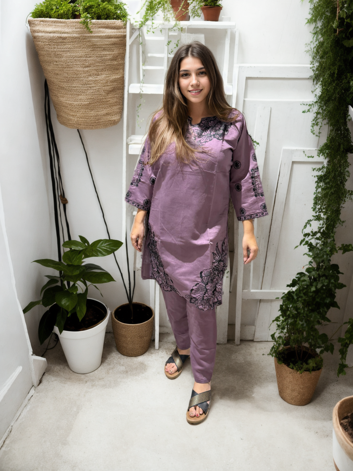 Elegant Floral Embroidered Coord Set (2 Colors | M to XXL)