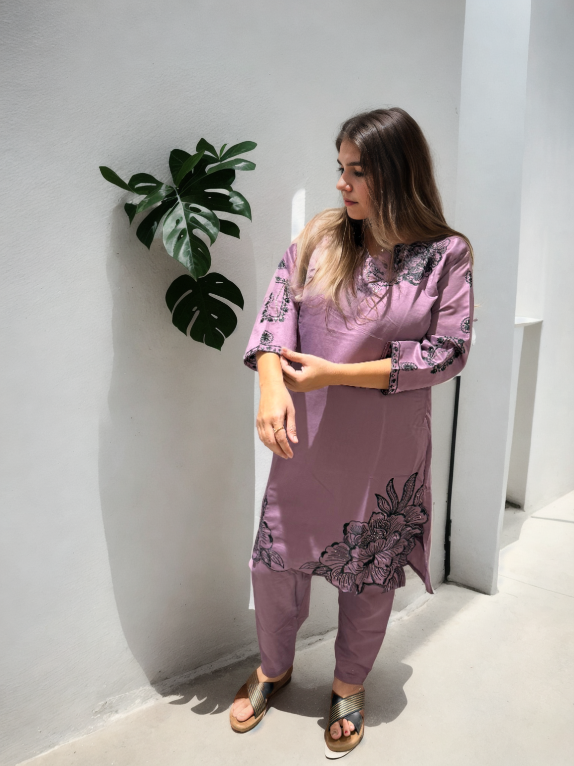 Elegant Floral Embroidered Coord Set (2 Colors | M to XXL)