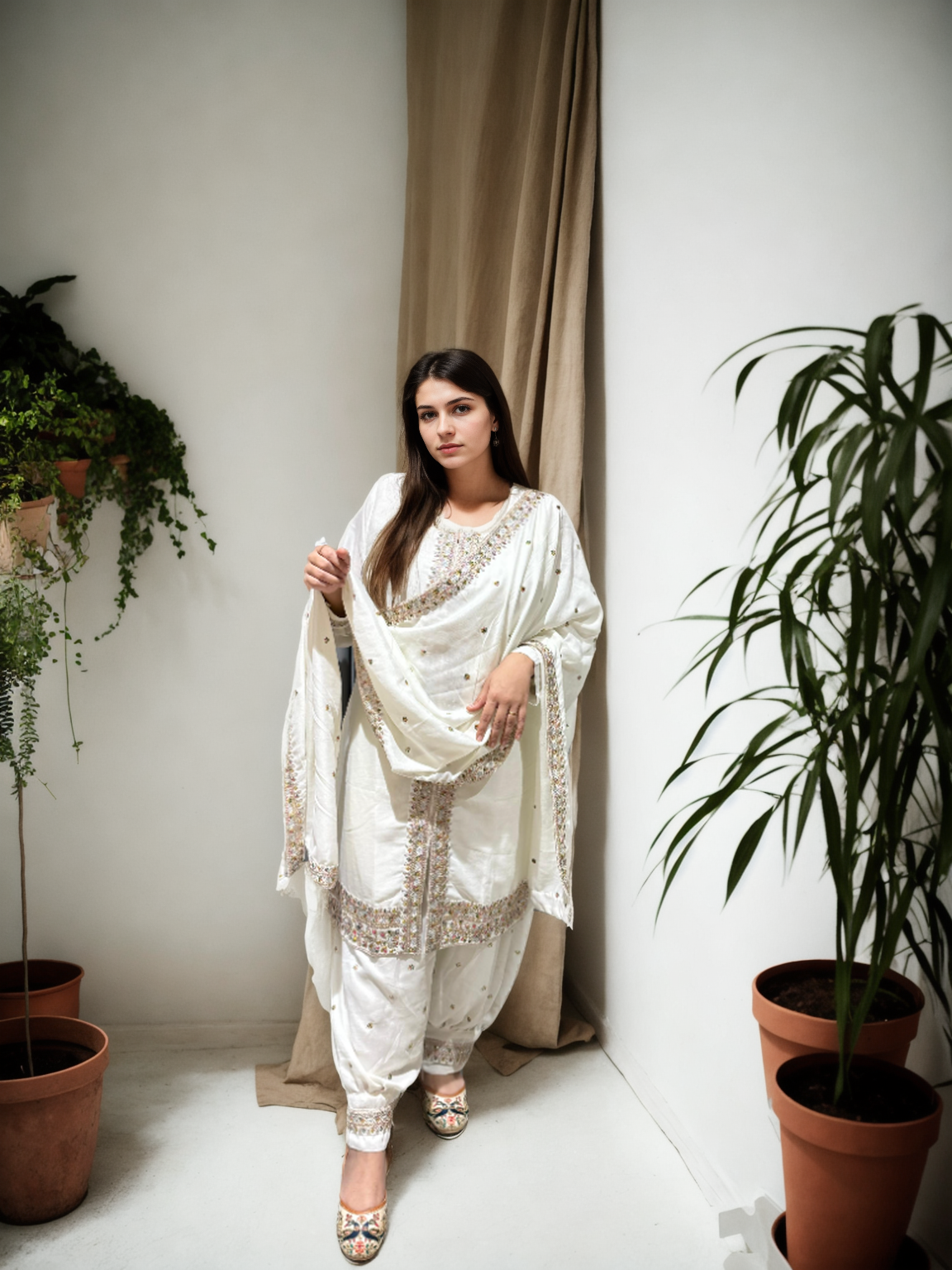 Royal Charm Patiala Suit – Red & White Edition