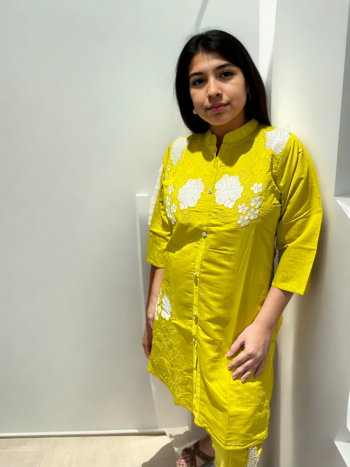 Golden & Emerald Bloom Embroidered Coord Sets