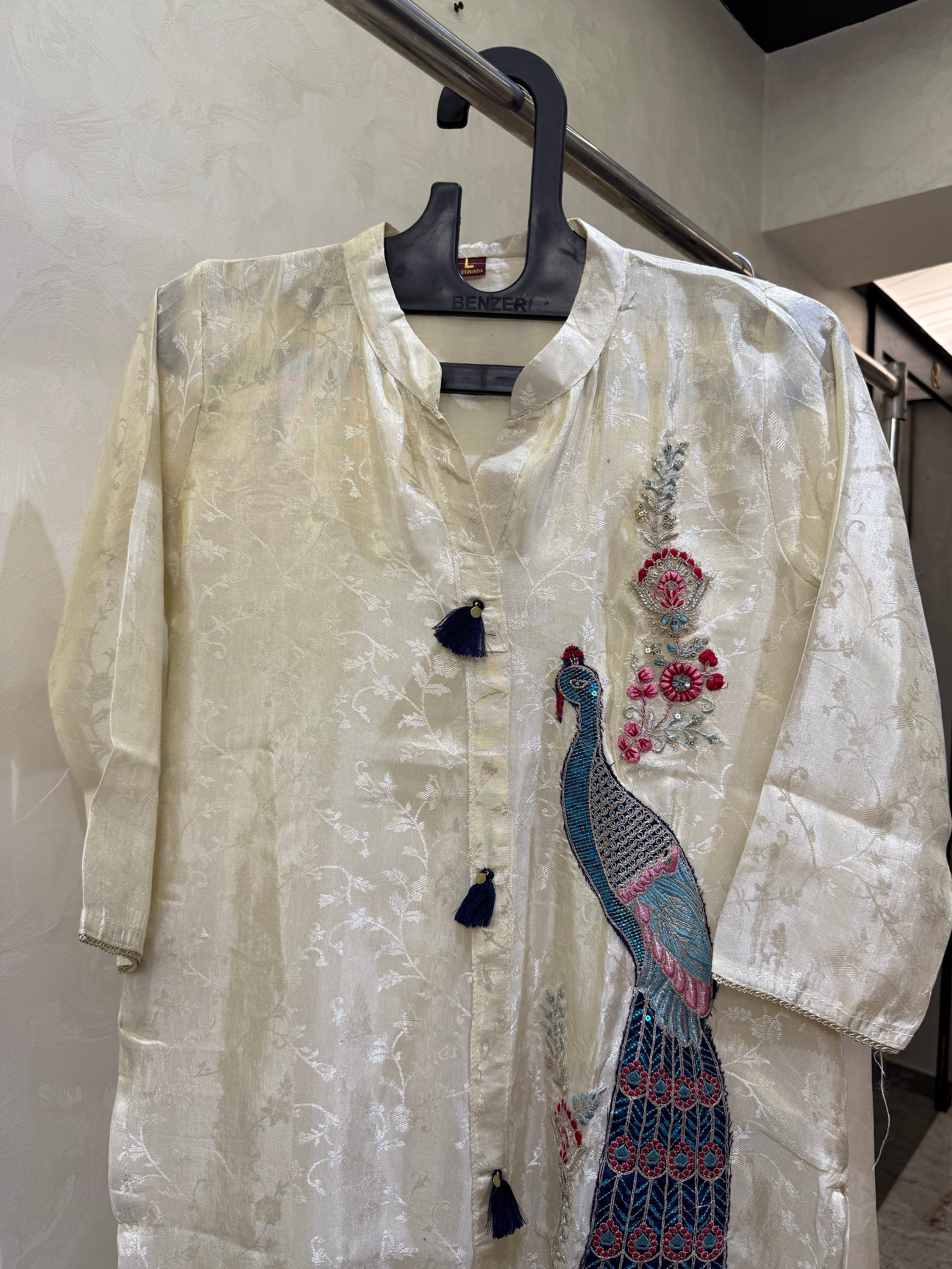Zari Silk Peacock Embroidered Coord Set | Signature Collection