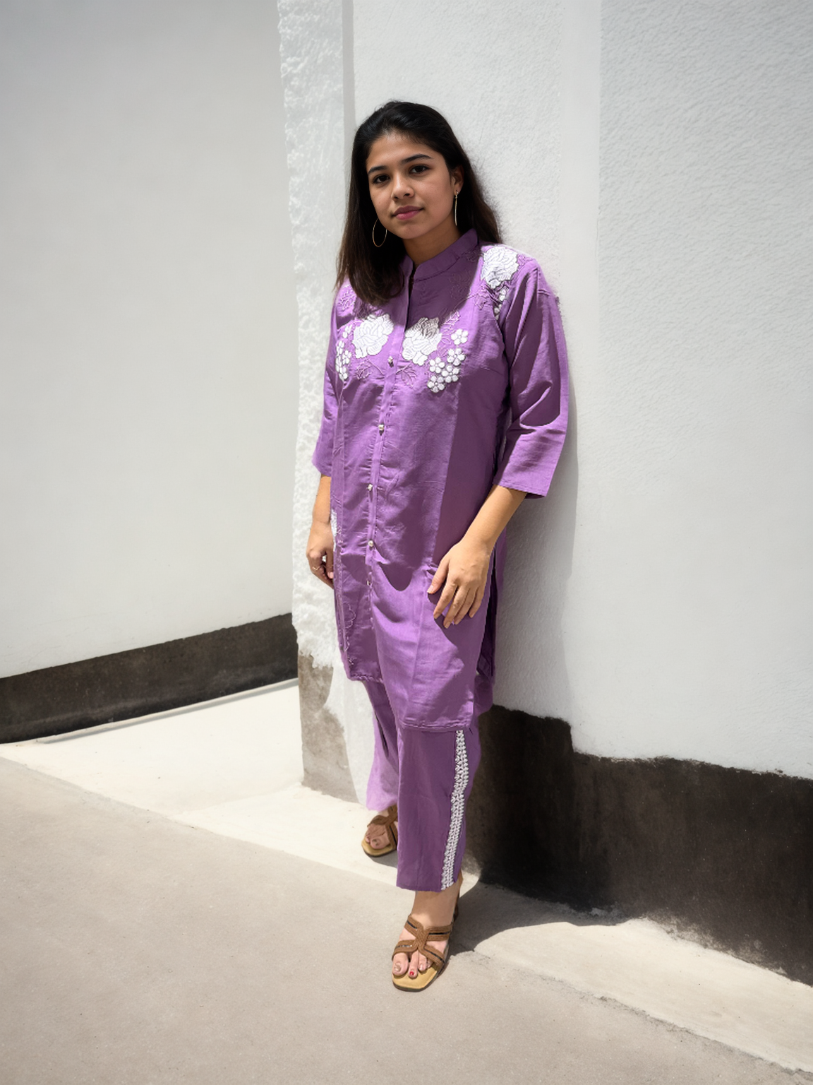 Golden & Emerald Bloom Embroidered Coord Sets