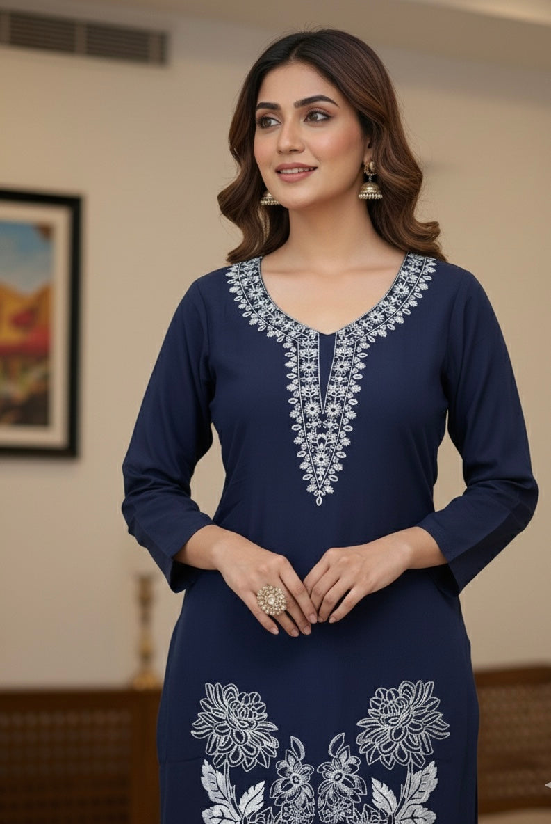 Black American Silk Embroidered Suit with Organza Dupatta & Tassel Detailing