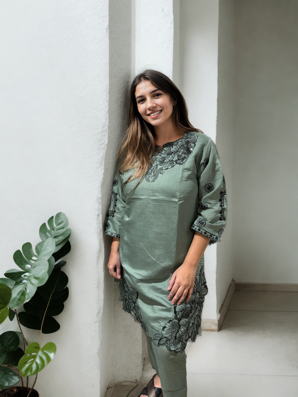 Elegant Floral Embroidered Coord Set (2 Colors | M to XXL)