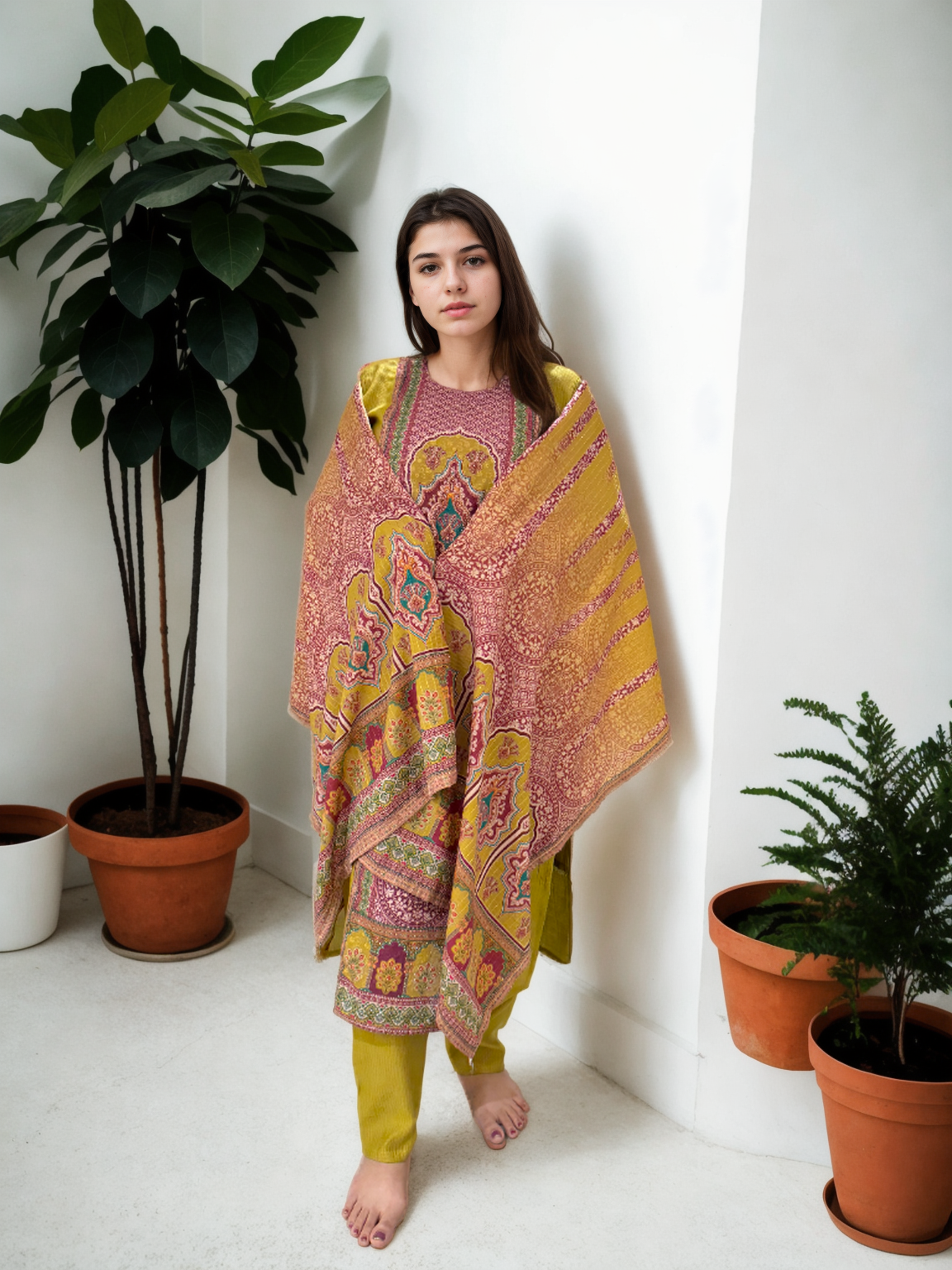 Bandhej Inspired Ethnic Print Suit Set