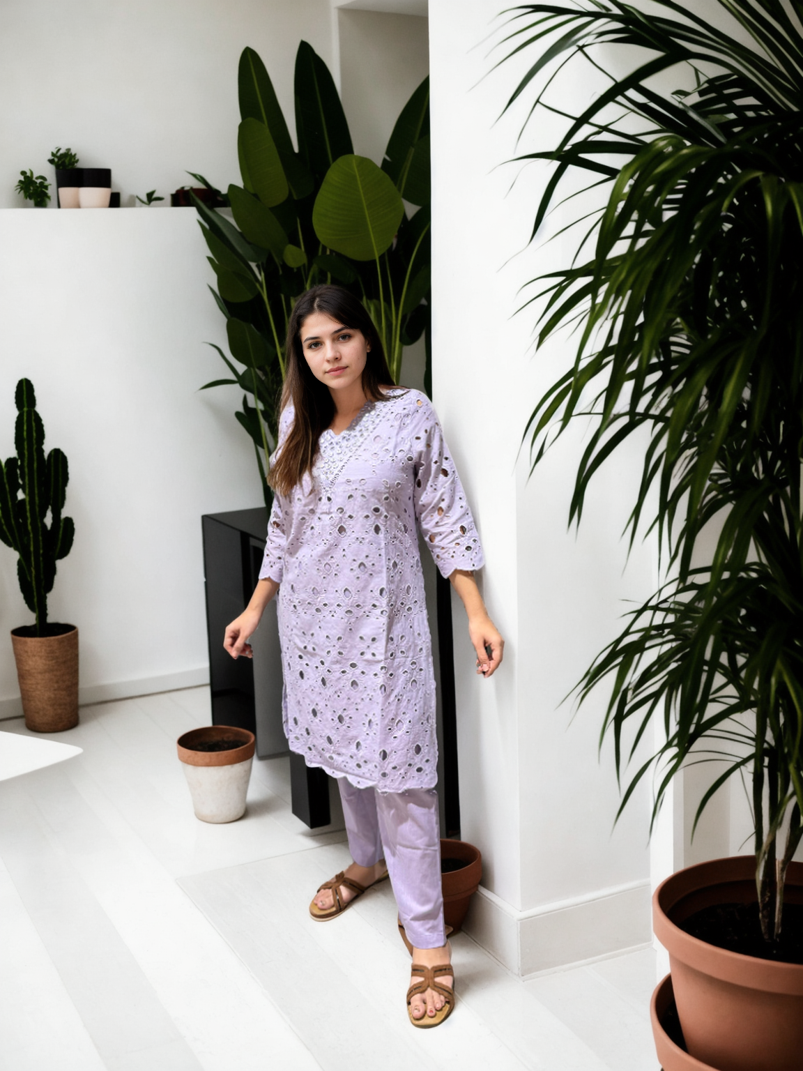 ✨ Signature Schiffli Pure Cotton Coord Set – 2 Color Options