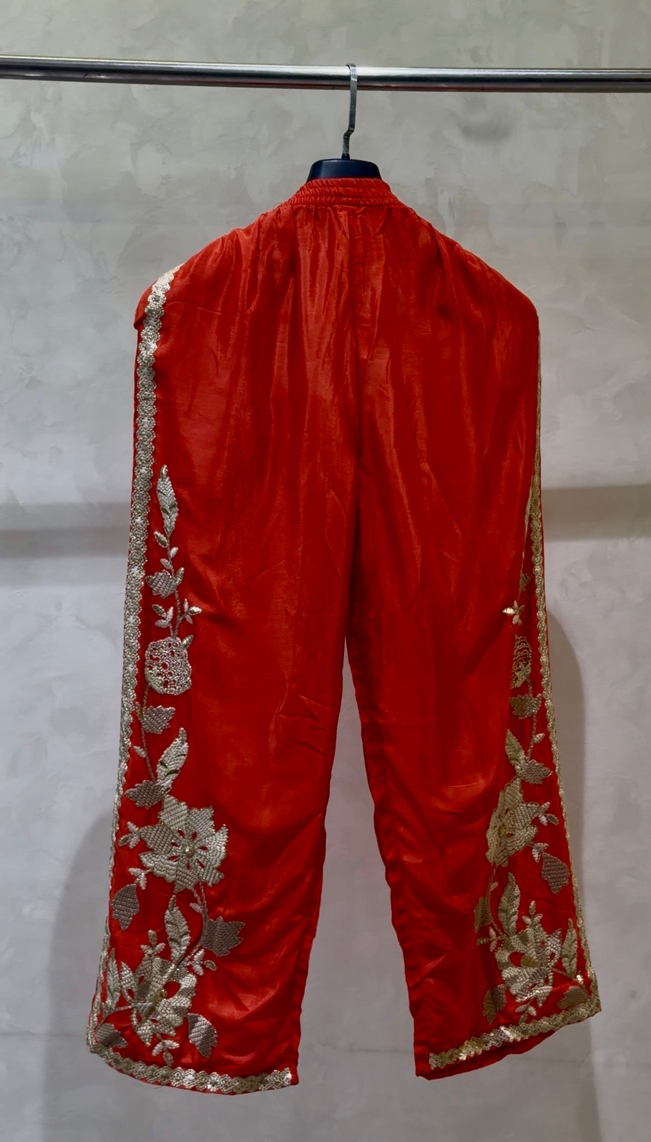 The Royal Rust: Pure Chinon Co-ord with Heavy Handwork