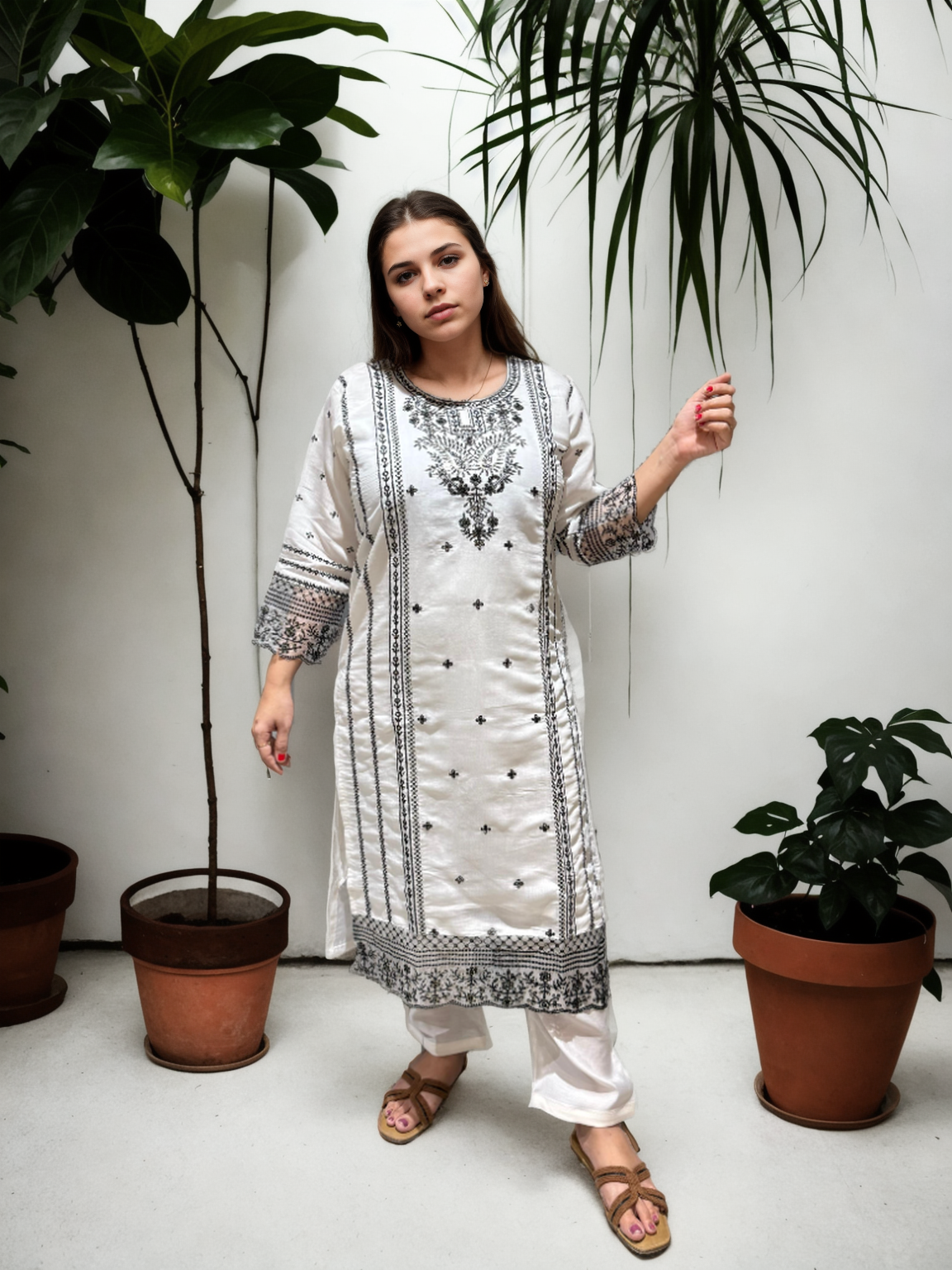 Kohinoor Black & White Suit 💎