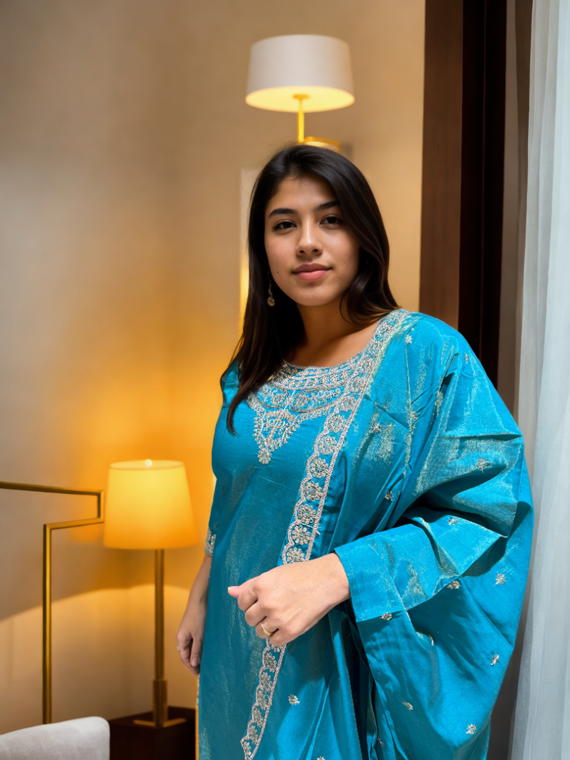 Noor-E-Shimmer Embroidered Suit Set – Roman Shine Edition