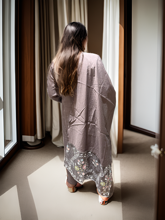 Elegant Beaded Suit Set in Roman Silk – 3 Stunning Shades