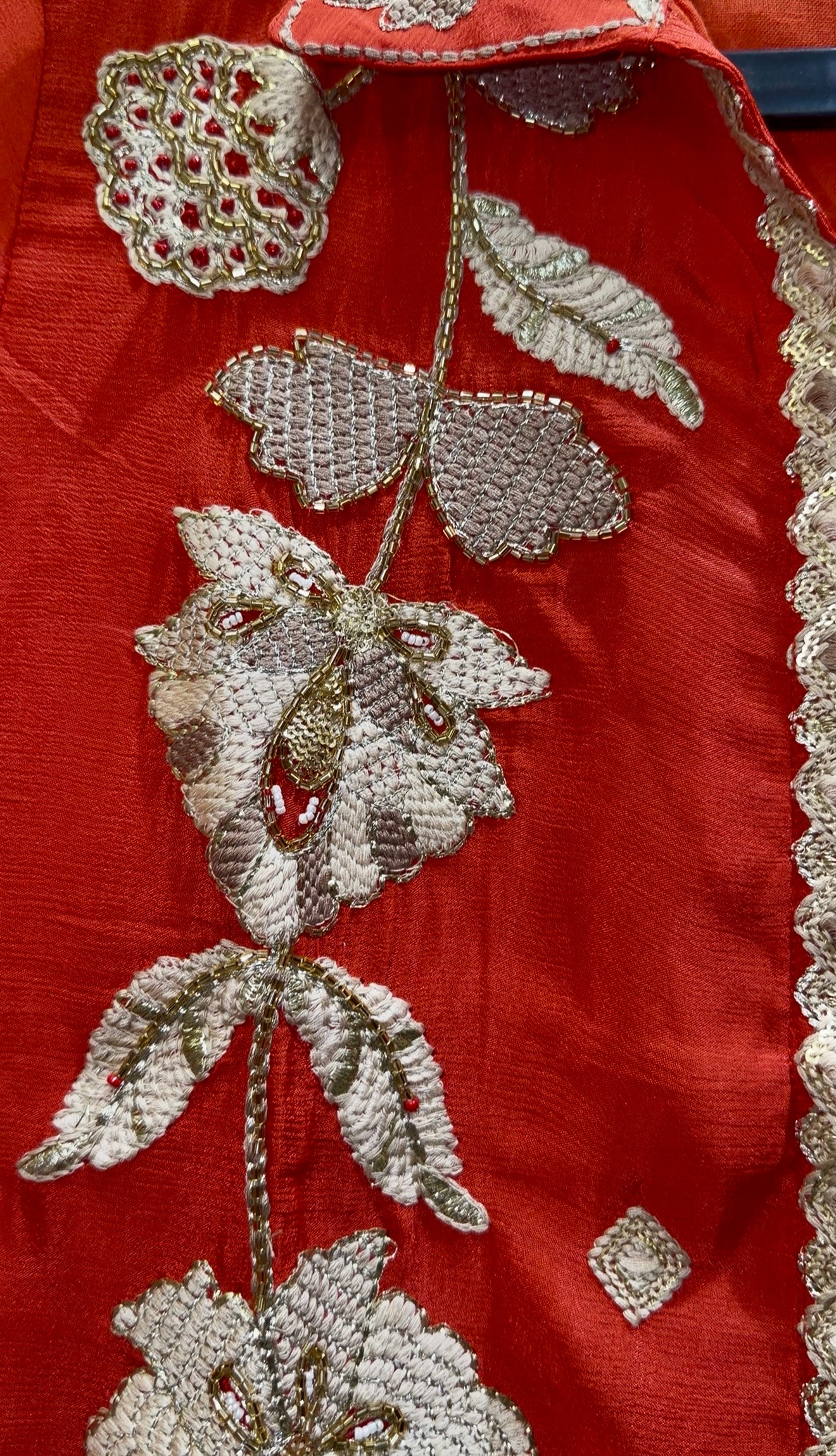 The Royal Rust: Pure Chinon Co-ord with Heavy Handwork