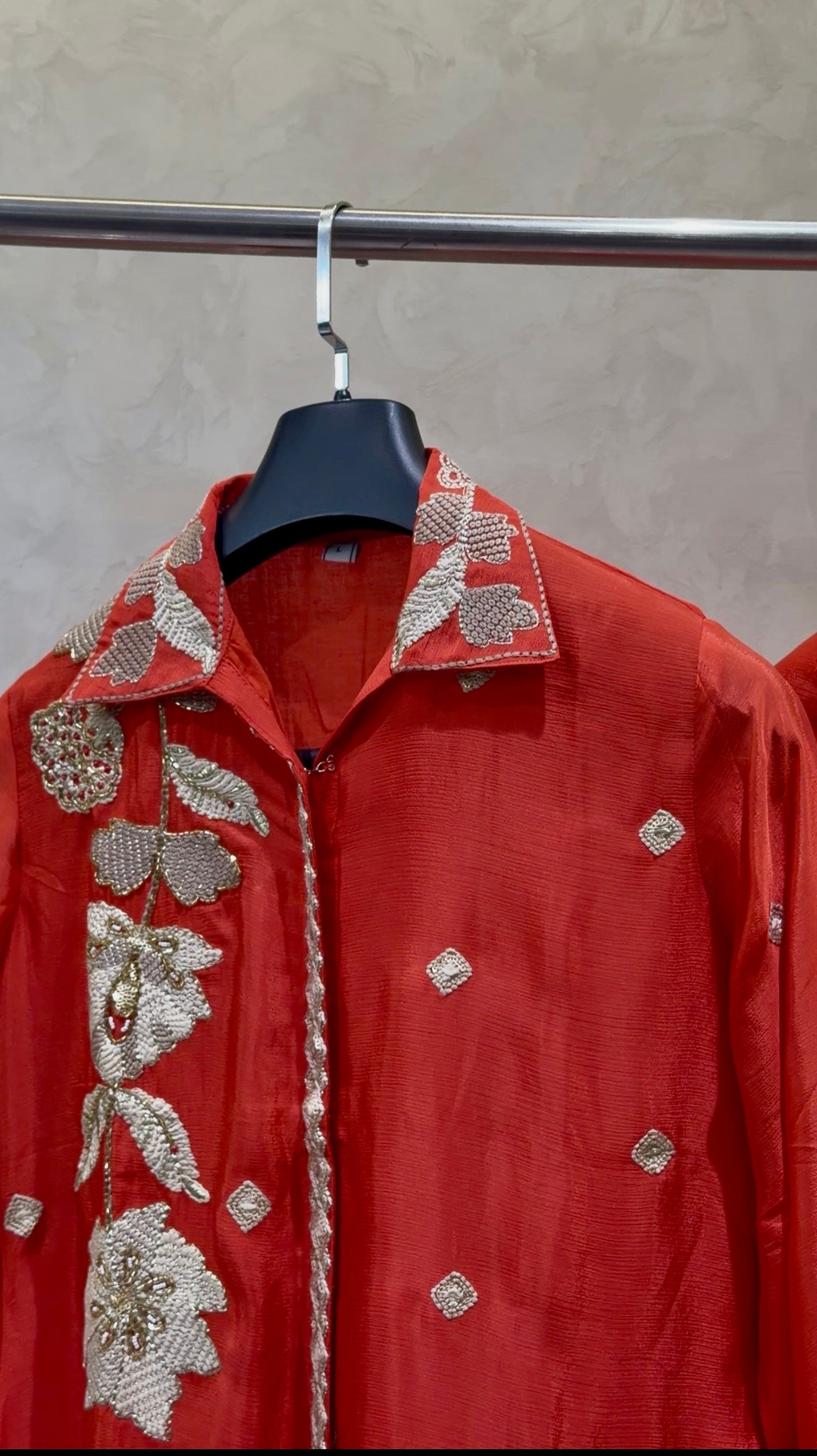 The Royal Rust: Pure Chinon Co-ord with Heavy Handwork