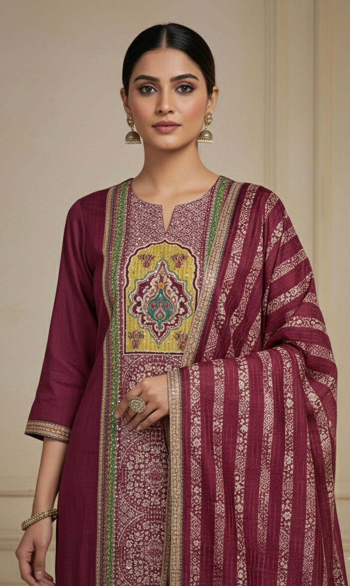 Bandhej Inspired Ethnic Print Suit Set