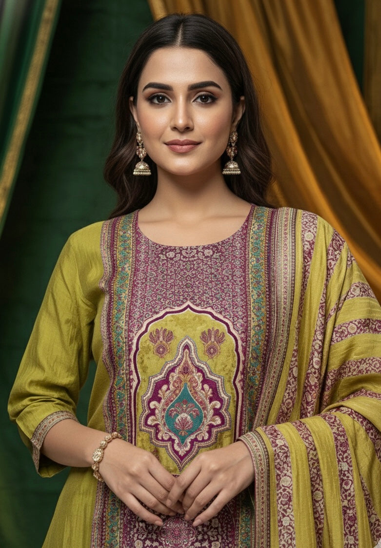 Bandhej Inspired Ethnic Print Suit Set