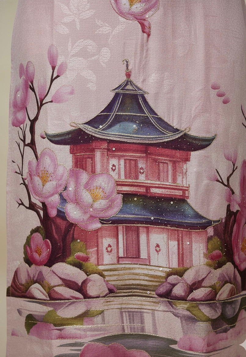 Temple Garden Cotton Silk Suit Set | Signature Collection