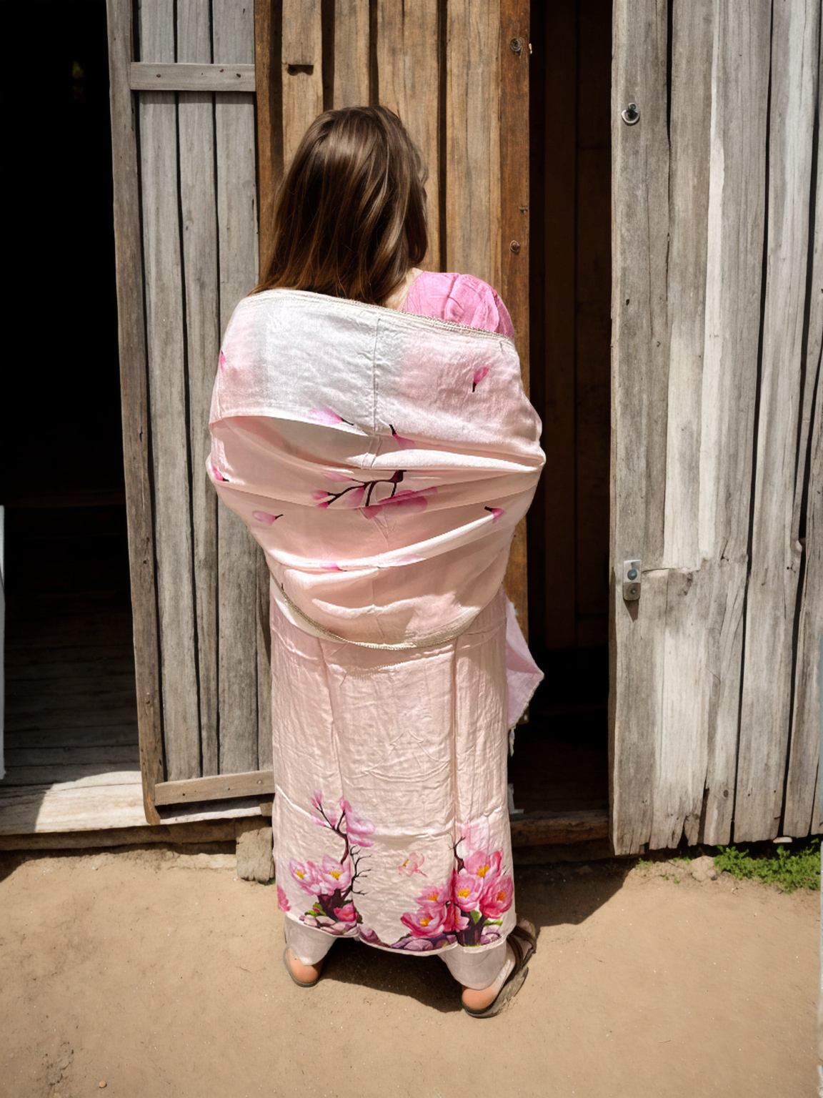 Temple Garden Cotton Silk Suit Set | Signature Collection