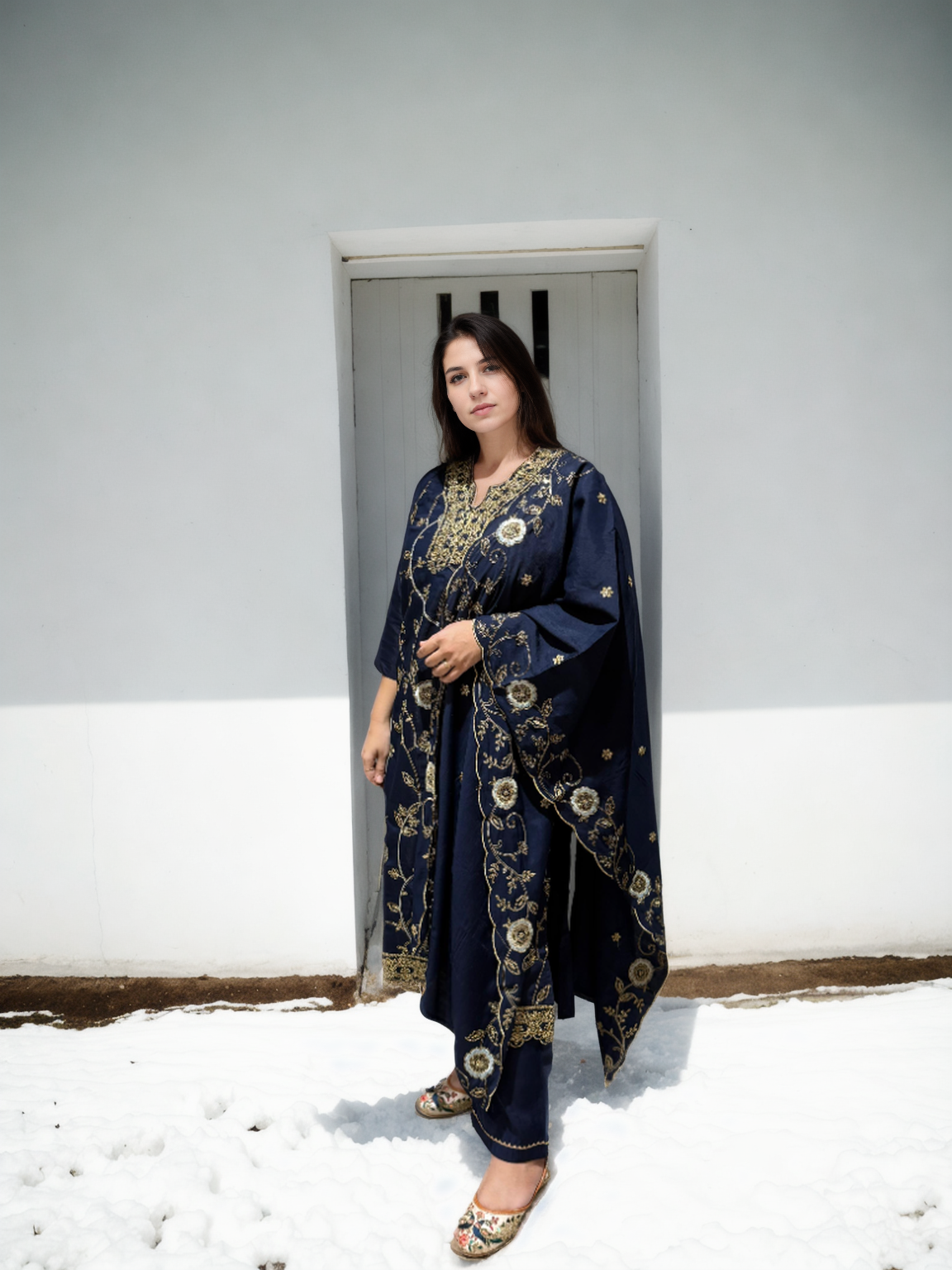 Regal Charm Straight Suit Set with Dupatta