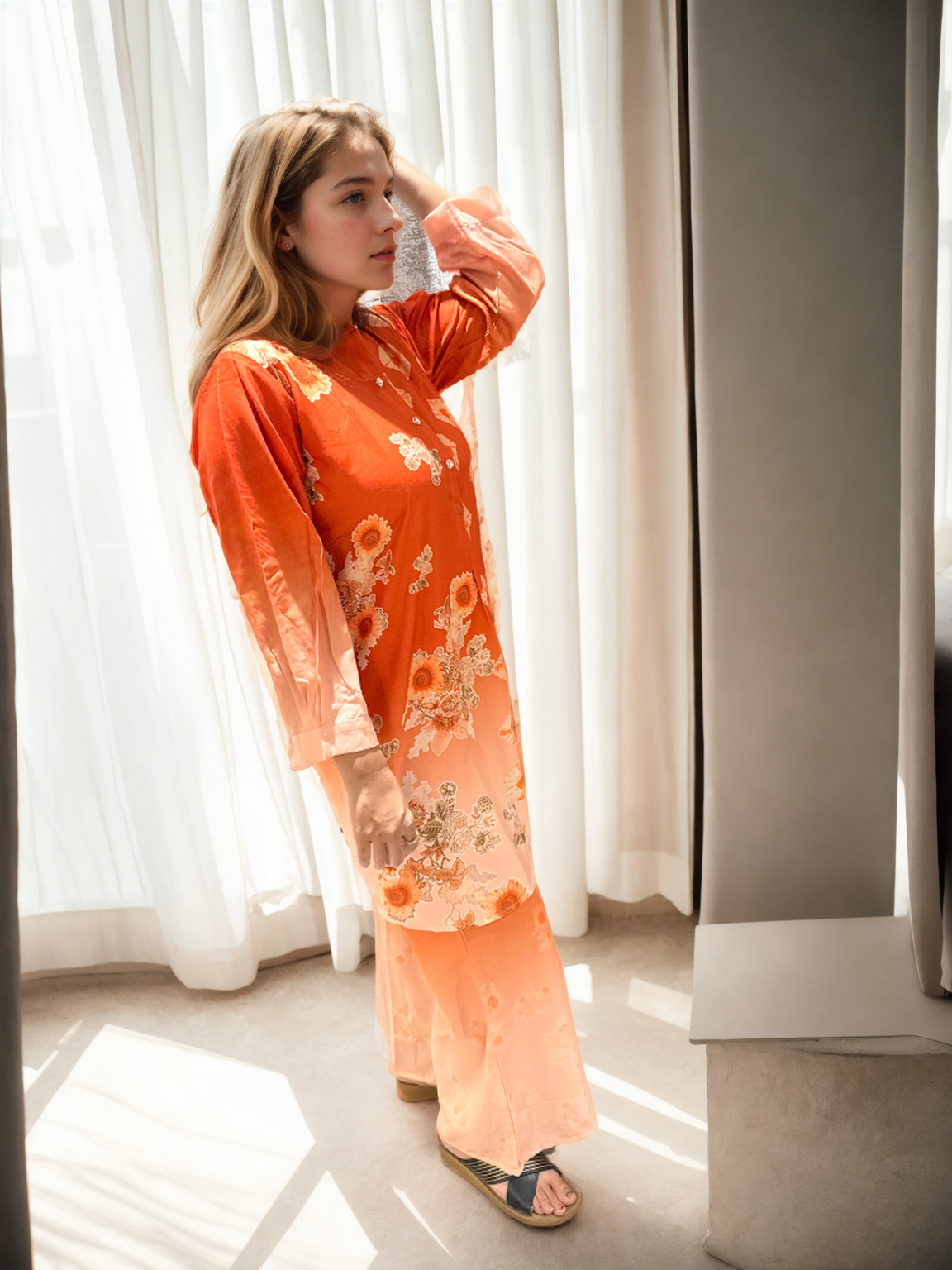 Sunset Bloom Cotton Co-ord Set (M to XXL)