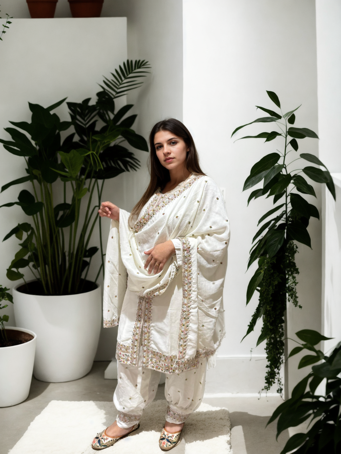 Royal Charm Patiala Suit – Red & White Edition