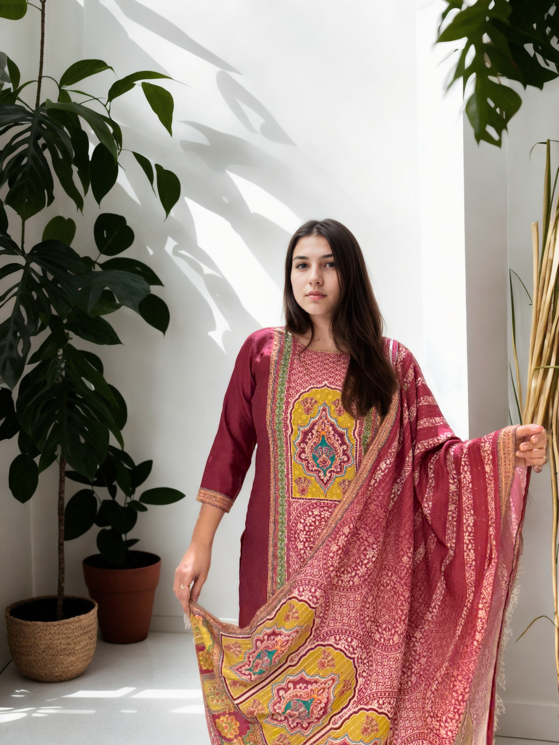 Bandhej Inspired Ethnic Print Suit Set