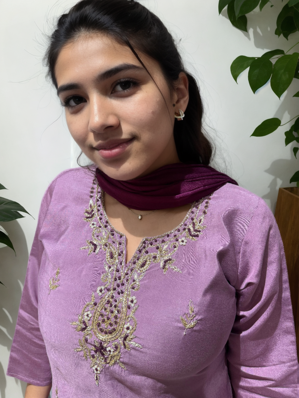 Rangila Silk Suit with Handwork Neck & Pure Naznin Dupatta