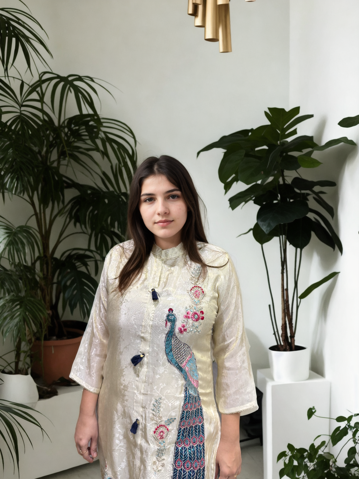 Zari Silk Peacock Embroidered Coord Set  | Signature Collection