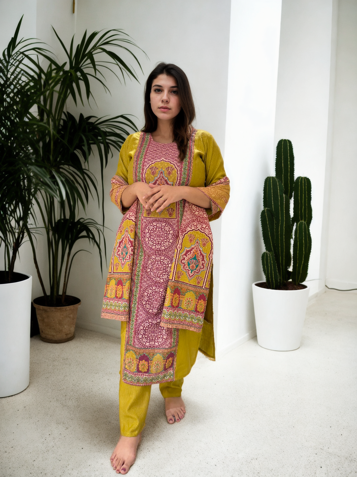 Bandhej Inspired Ethnic Print Suit Set
