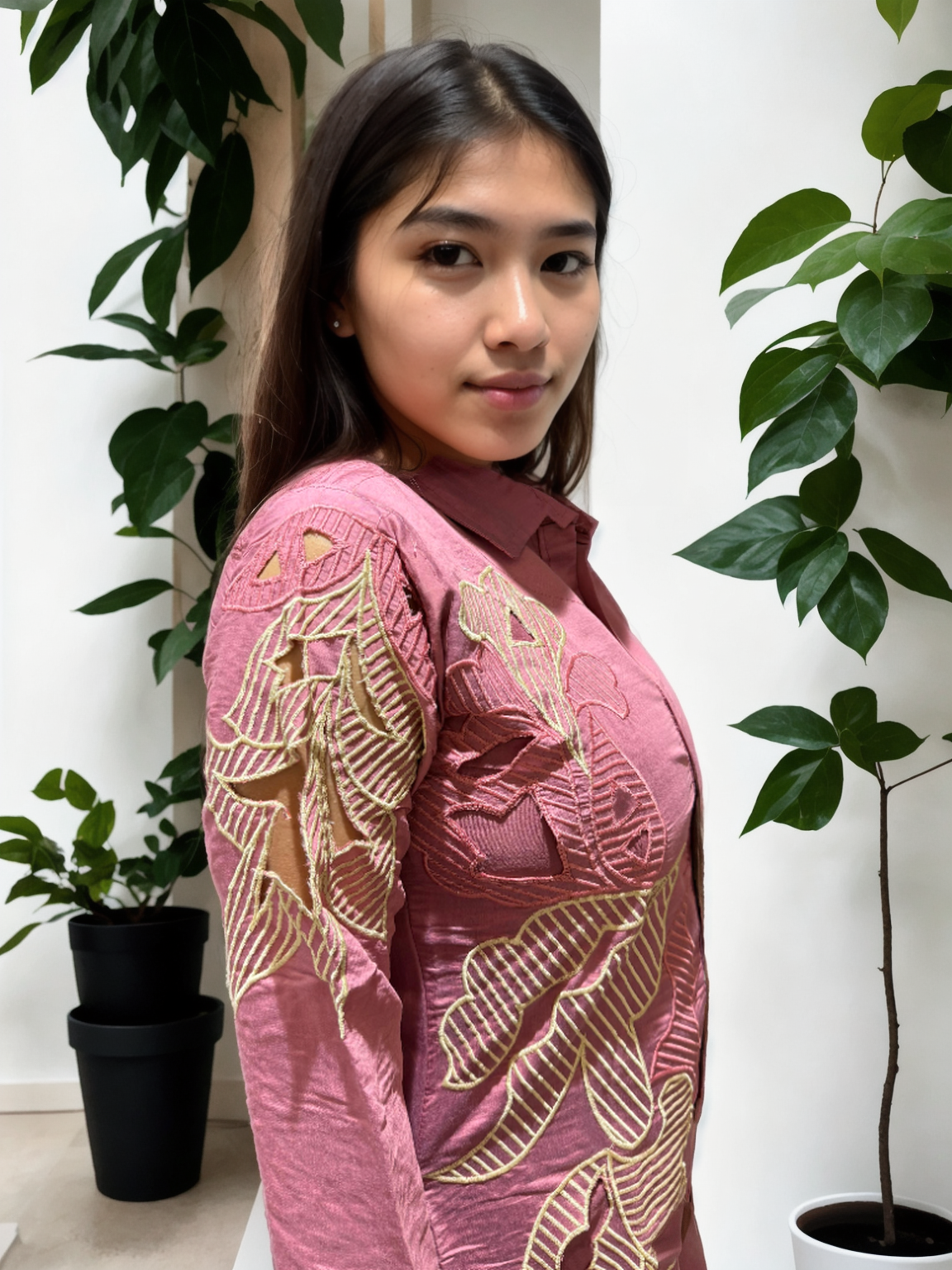 Cutwork Bloom Coord Set in Roman Silk – With Inner