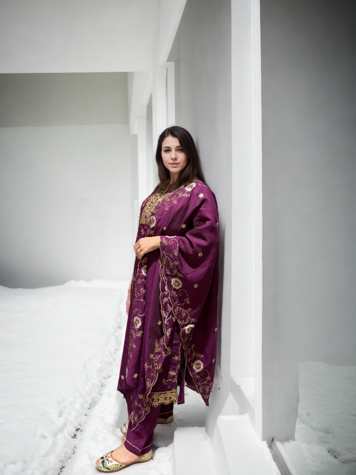 Regal Charm Straight Suit Set with Dupatta