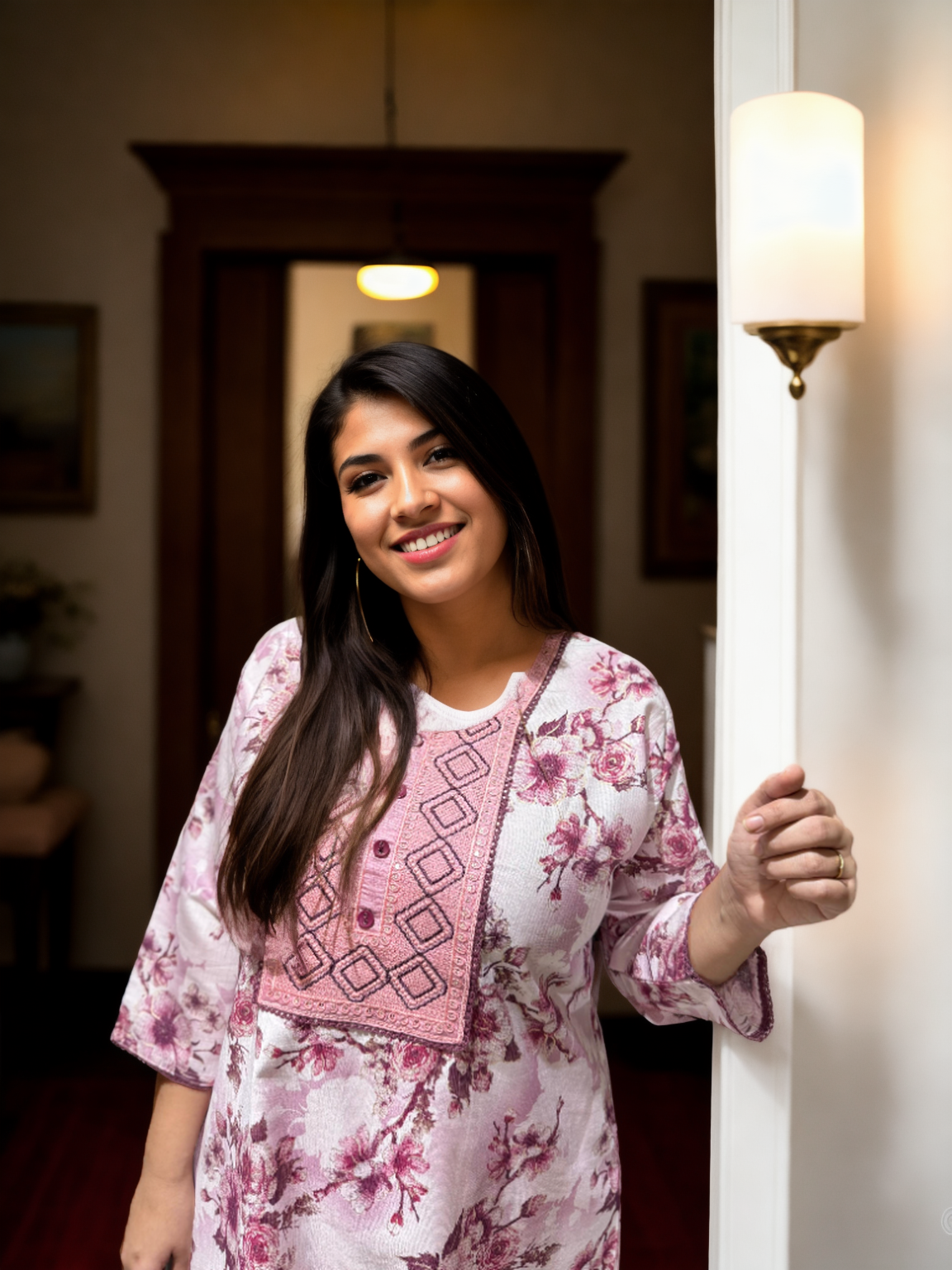 Floral Blossom Pink Kurta Set – Comfort Meets Style