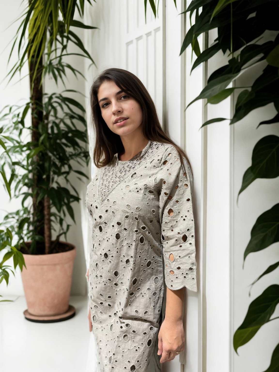 ✨ Signature Schiffli Pure Cotton Coord Set – 2 Color Options