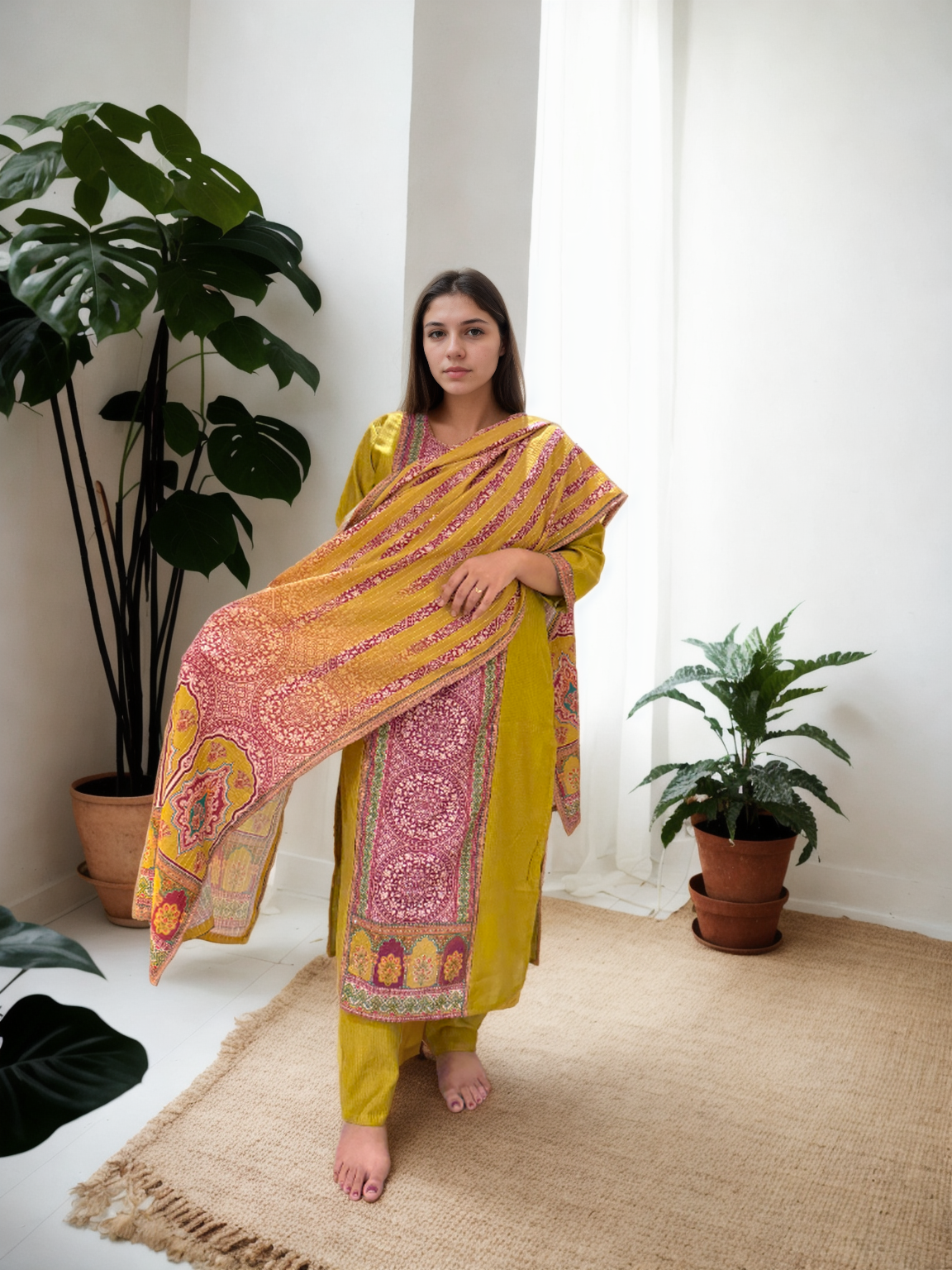 Bandhej Inspired Ethnic Print Suit Set