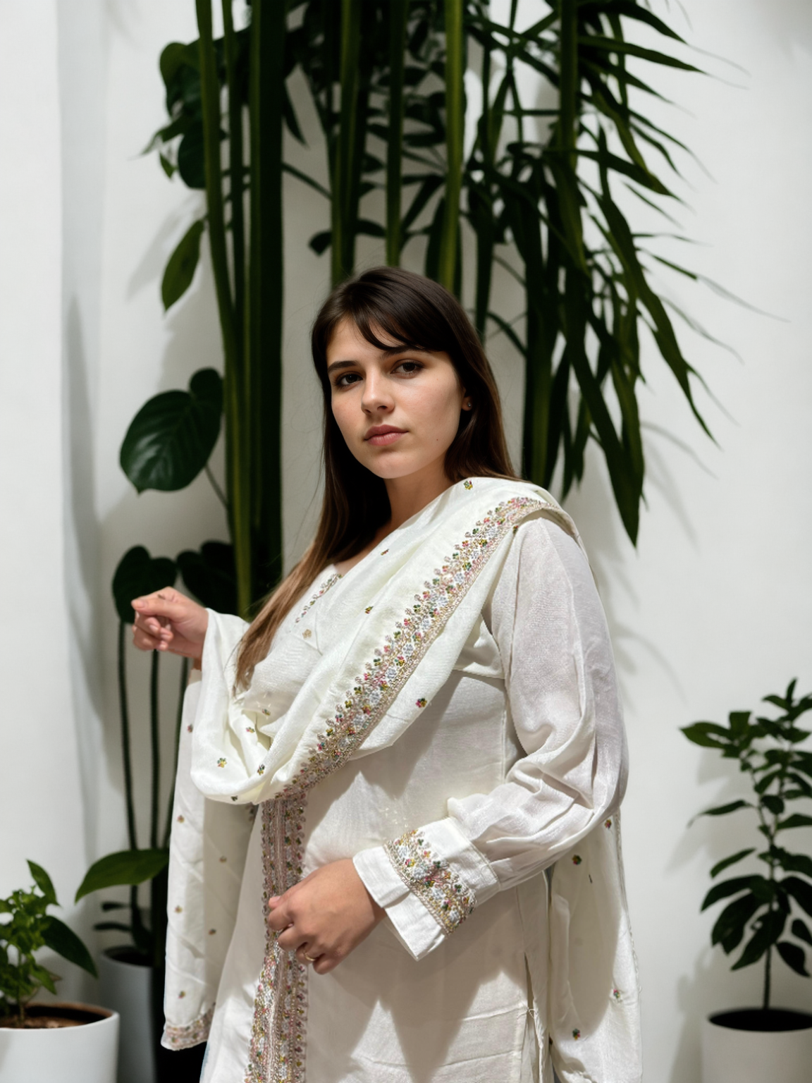 Royal Charm Patiala Suit – Red & White Edition