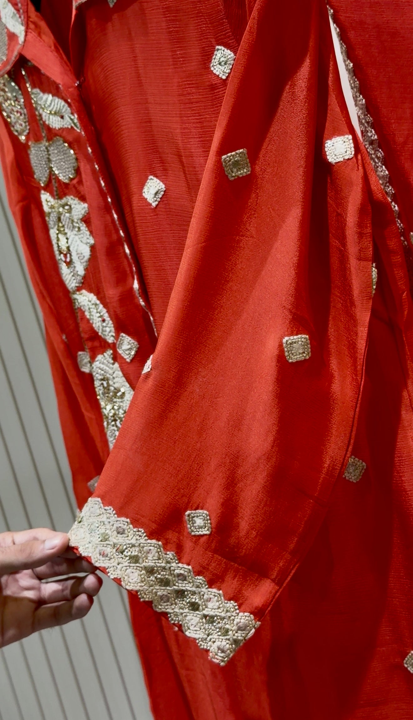 The Royal Rust: Pure Chinon Co-ord with Heavy Handwork