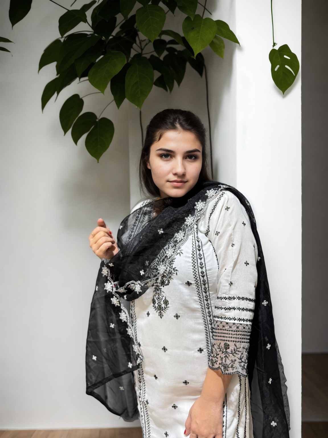 Kohinoor Black & White Suit 💎