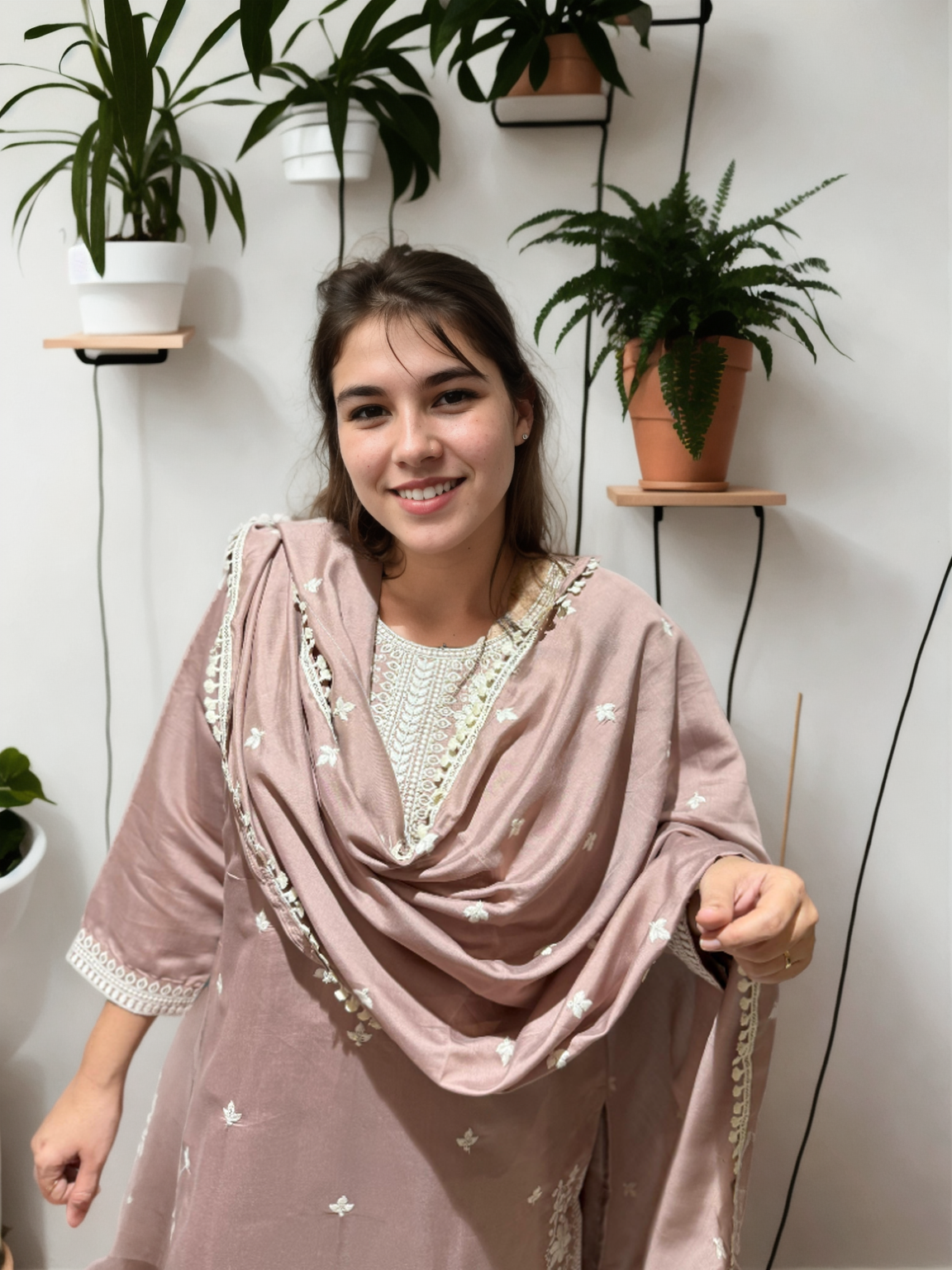 Patiala Suit Set with Hand-Embroidered Detailing & American Crepe Inner