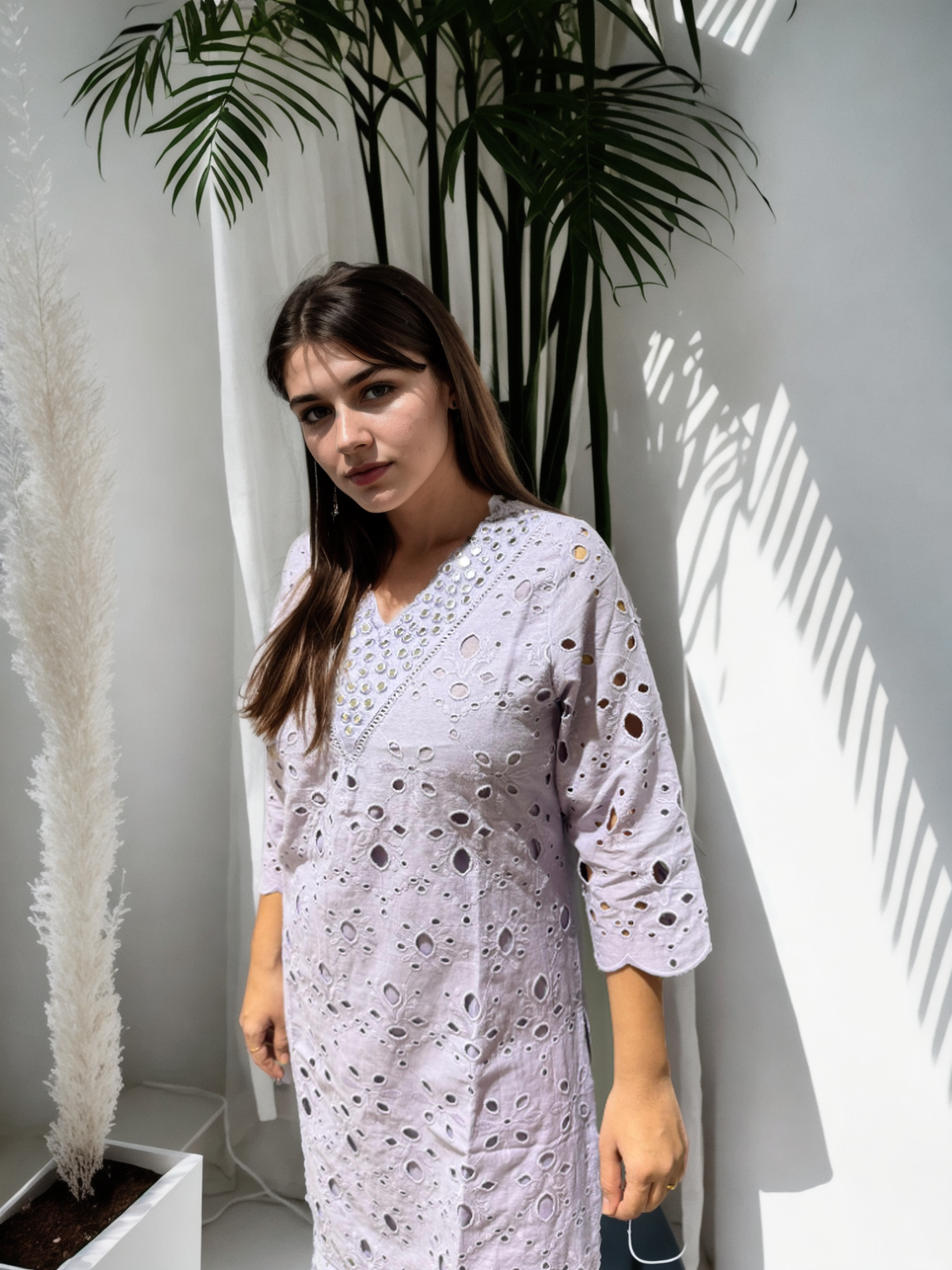 ✨ Signature Schiffli Pure Cotton Coord Set – 2 Color Options