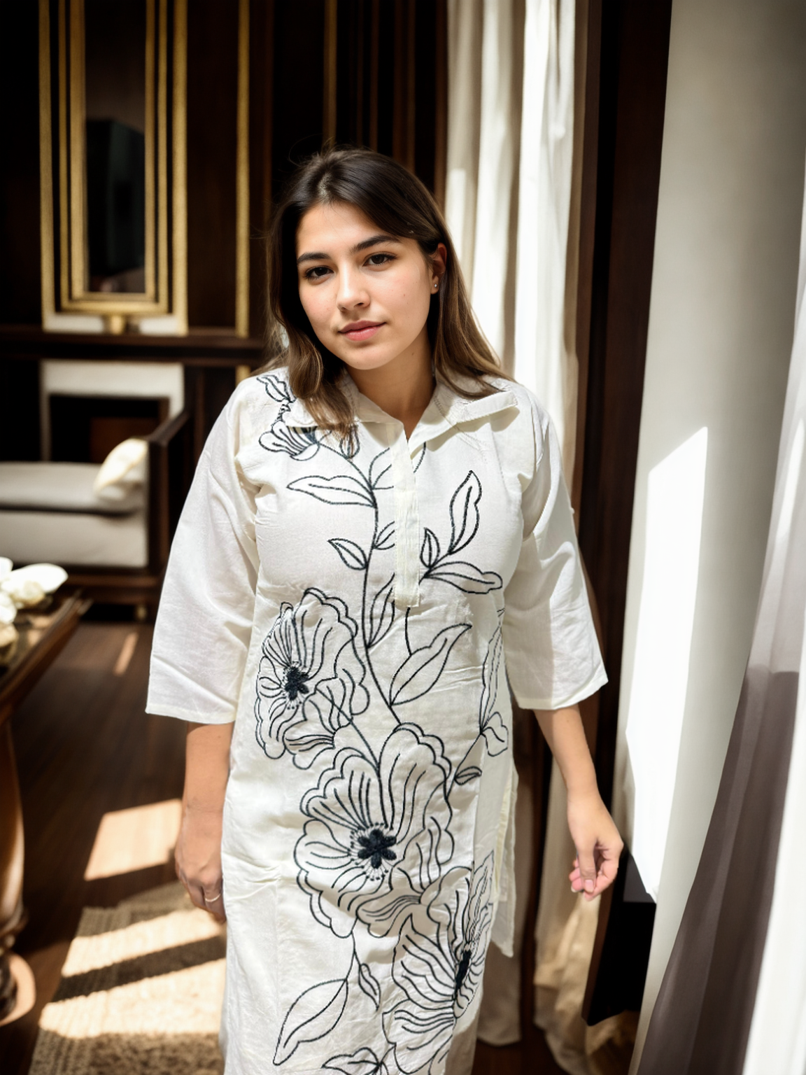 Sunbloom & Ivory Garden Floral Coord Sets – Roman Silk | M to XXL