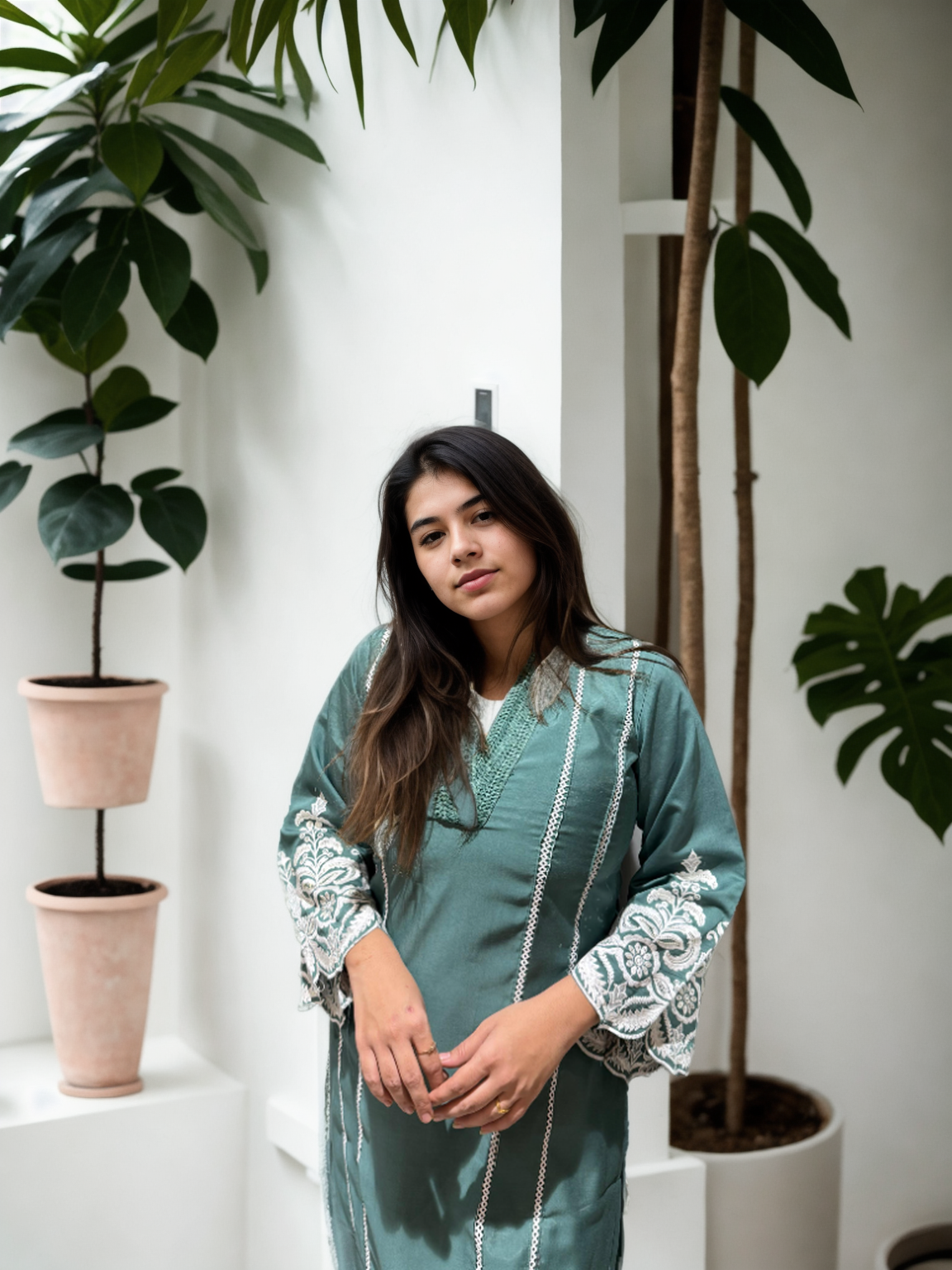 Pakistani-Style Roman Silk Coord Set with Intricate Embroidery