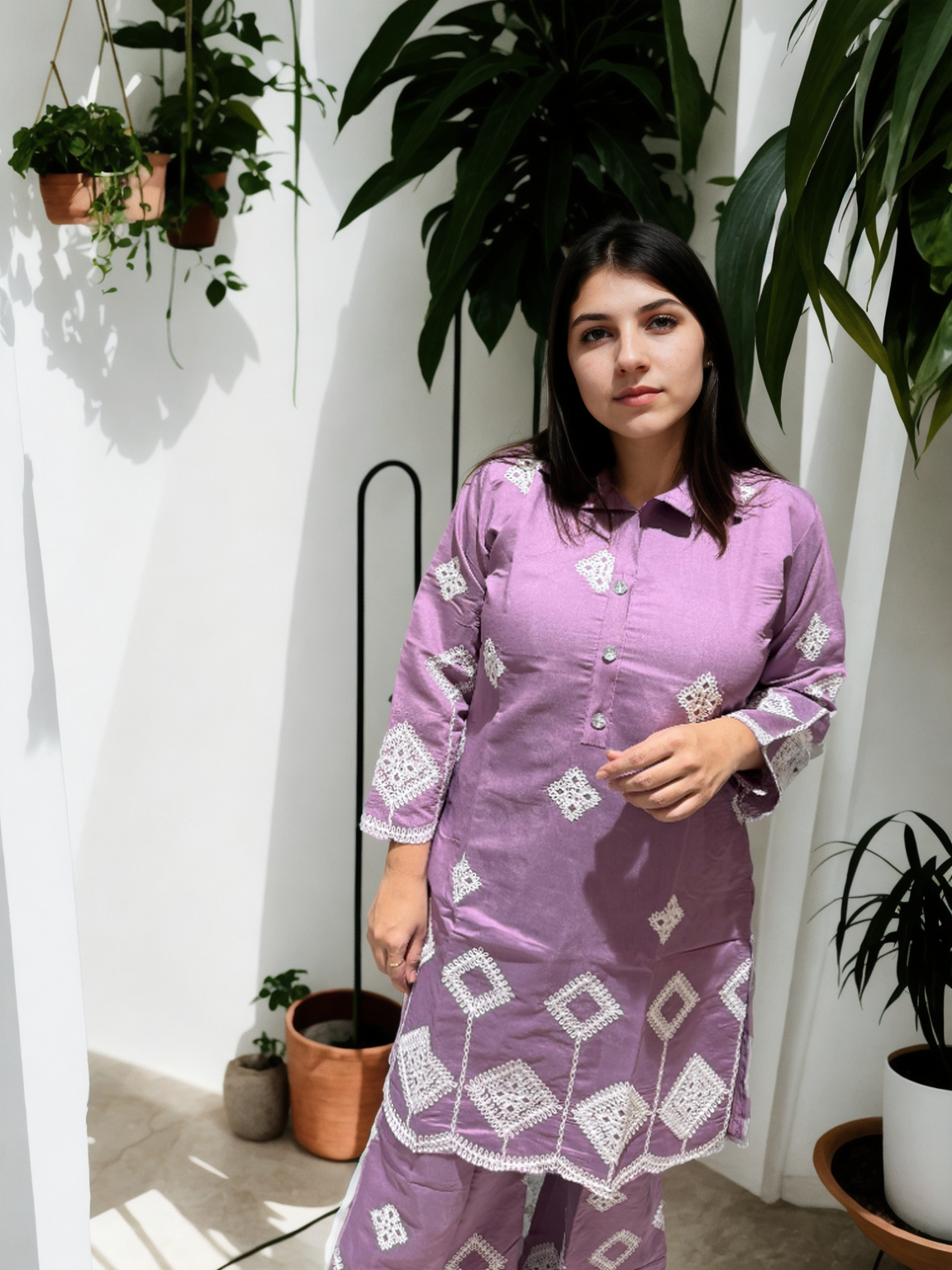 Ari Work Roman Silk Sharara Coord Set with Inner (L–XXL)