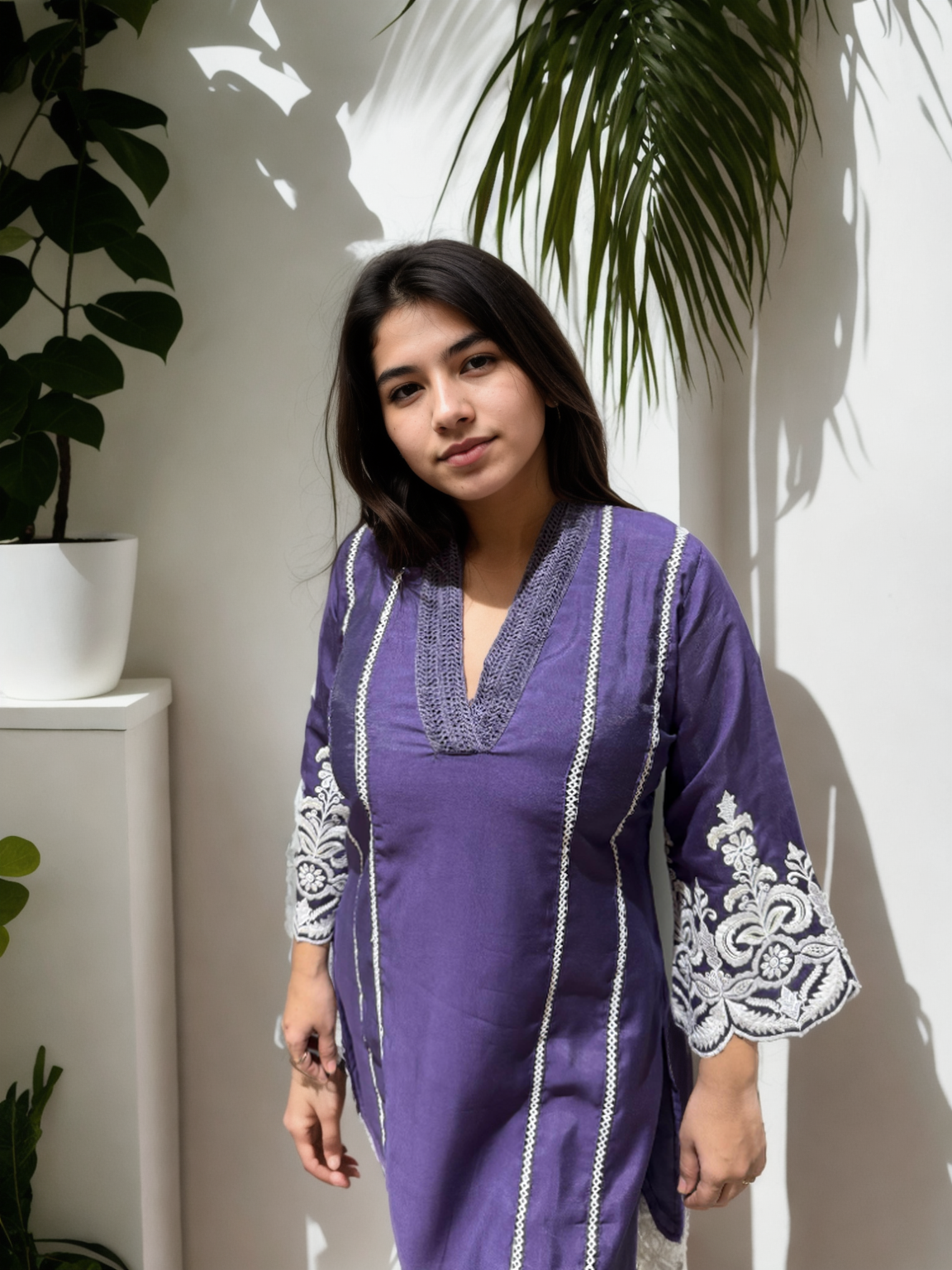 Pakistani-Style Roman Silk Coord Set with Intricate Embroidery