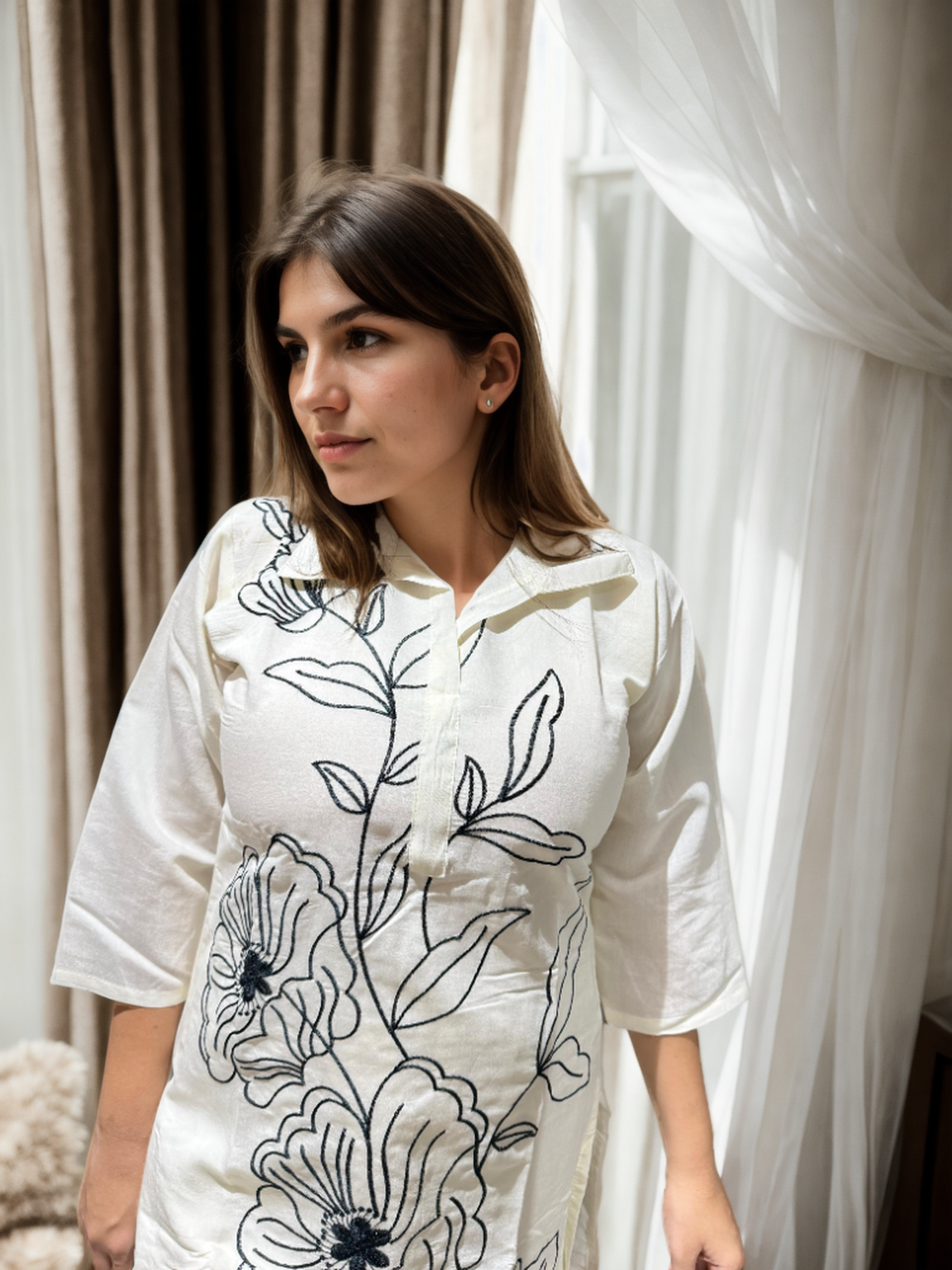 Sunbloom & Ivory Garden Floral Coord Sets – Roman Silk | M to XXL