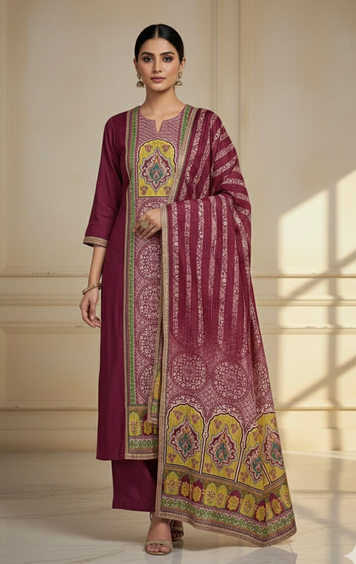 Bandhej Inspired Ethnic Print Suit Set