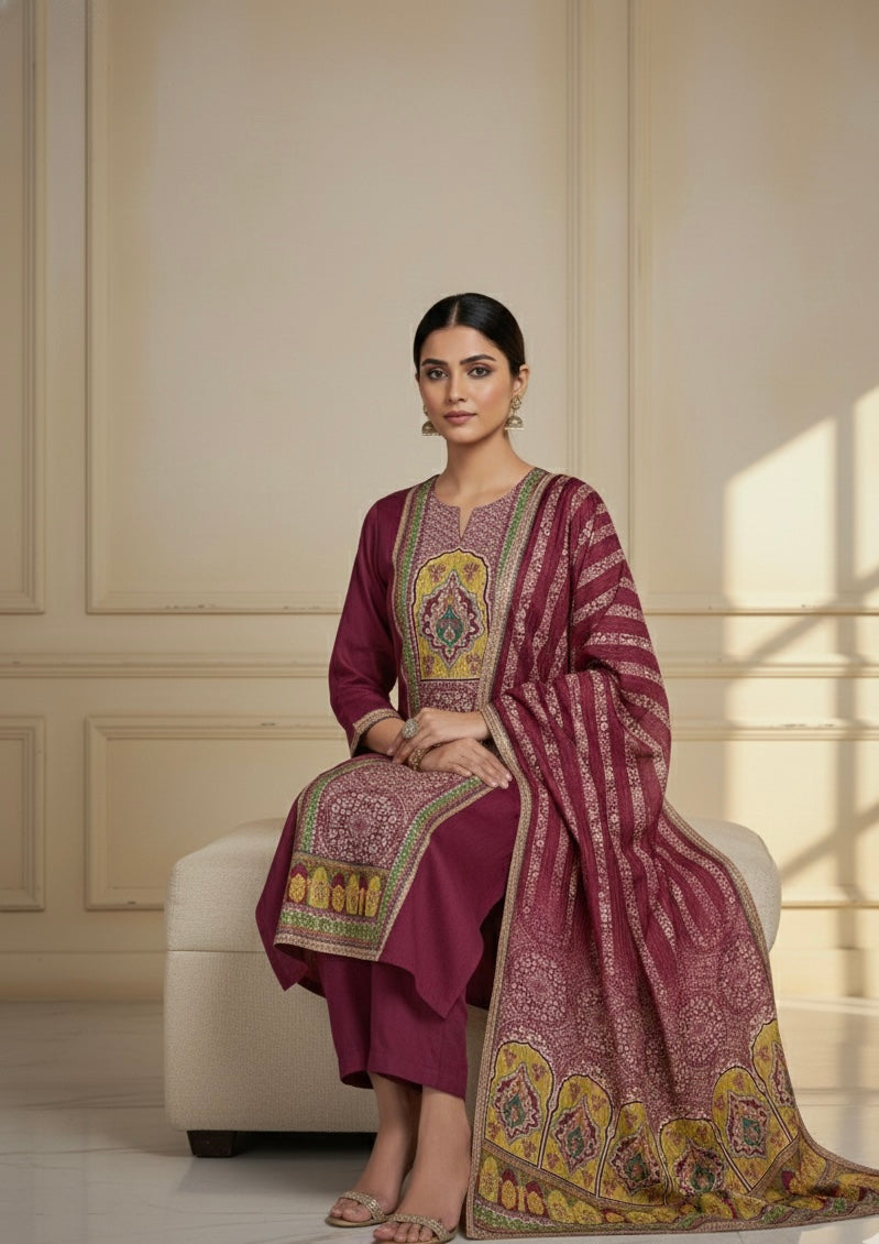 Bandhej Inspired Ethnic Print Suit Set