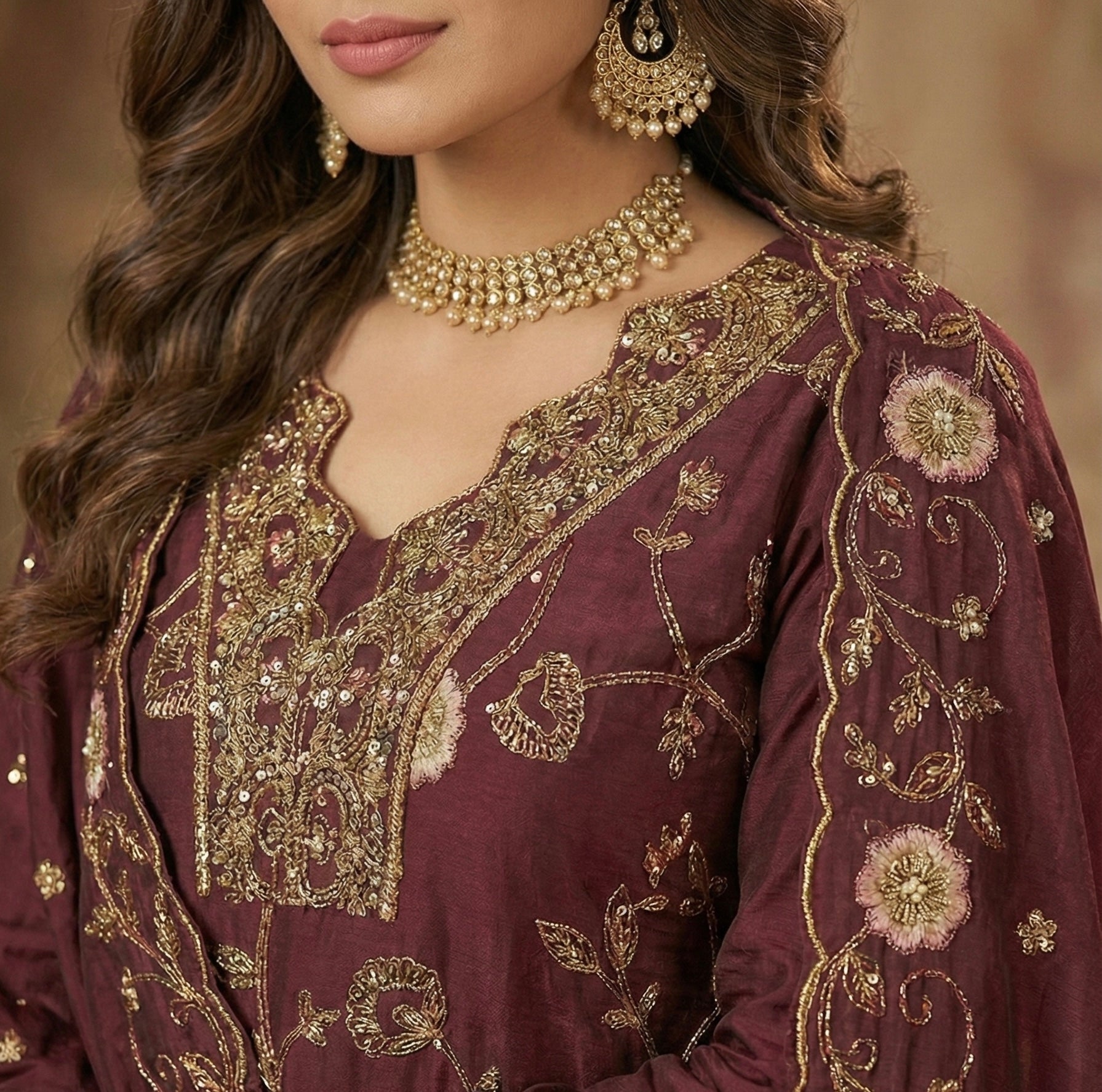 Regal Charm Straight Suit Set with Dupatta