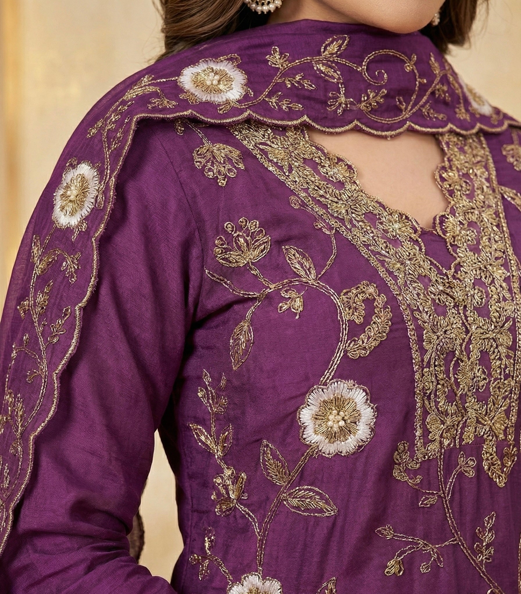 Regal Charm Straight Suit Set with Dupatta