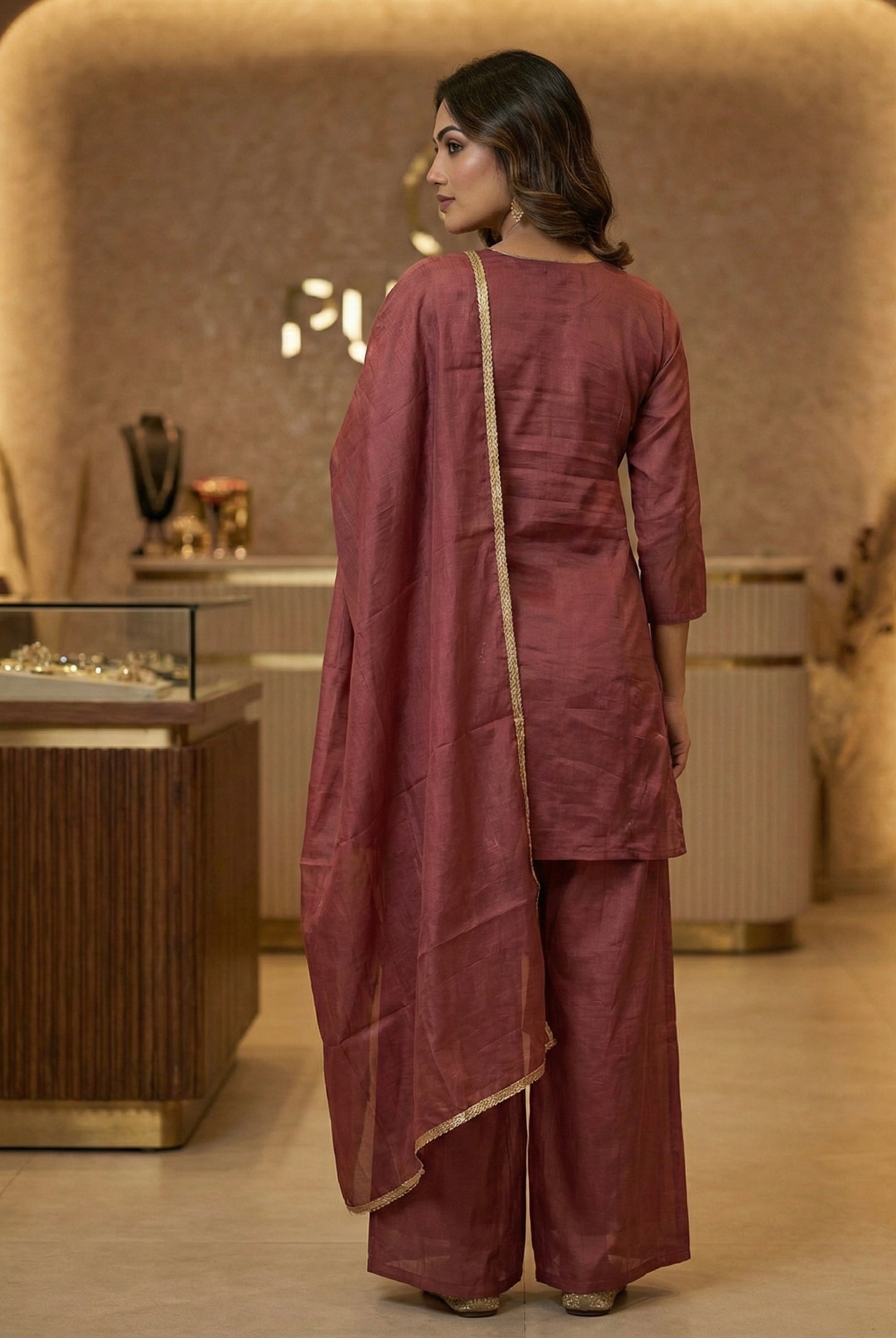 Bloom: Hand-Embroidered Mul Chanderi Suit Set