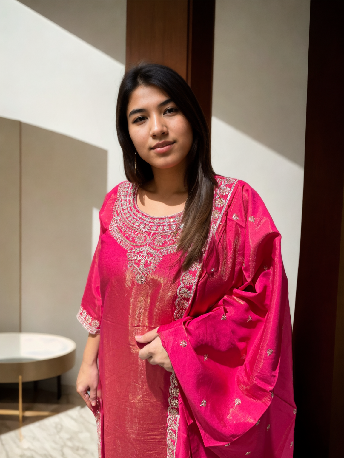 Noor-E-Shimmer Embroidered Suit Set – Roman Shine Edition